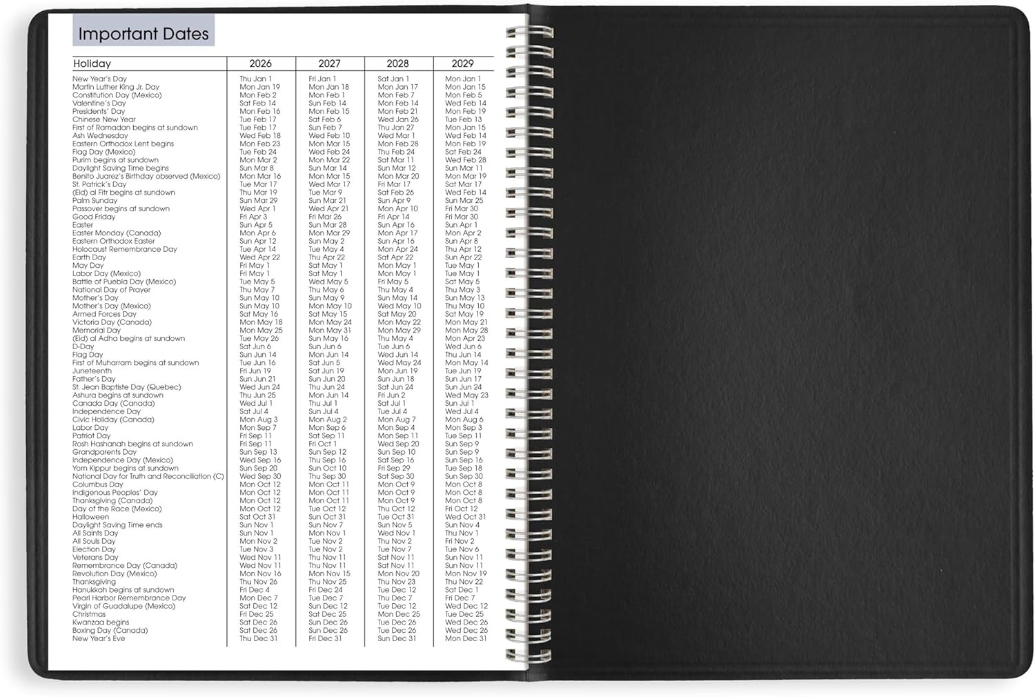 2026 Appointment Book Planner, Weekly, 8″ X 11″, Large, Quarter-Hourly, Black
