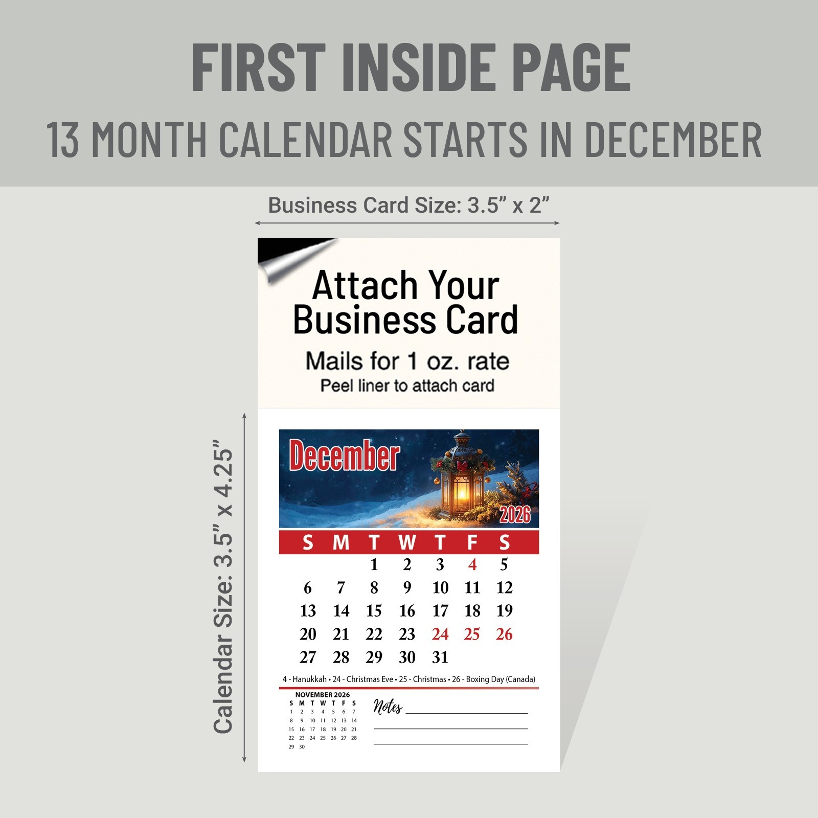2027 Christmas Magnetic Calendar Corporate Giveaway Seasons Greetings MPC705