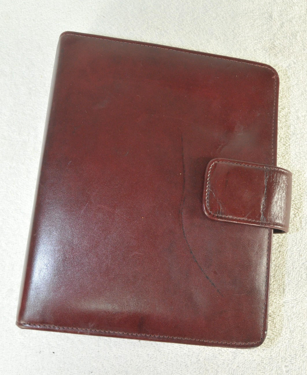 Harper House Genuine Leather 3-Ring Planner Binder Burgundy