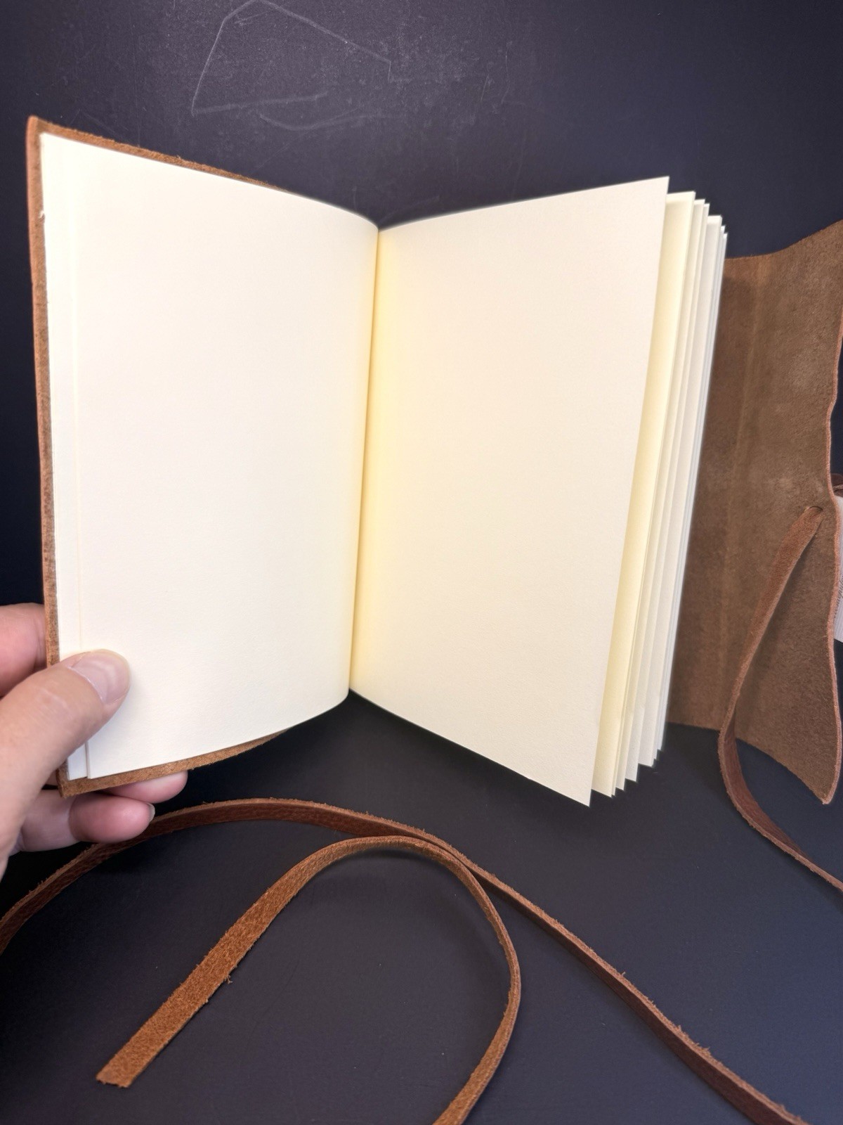 Legatoria Koiné Italy Genuine Leather Journal Wrap Tie Notebook Handmade Brown
