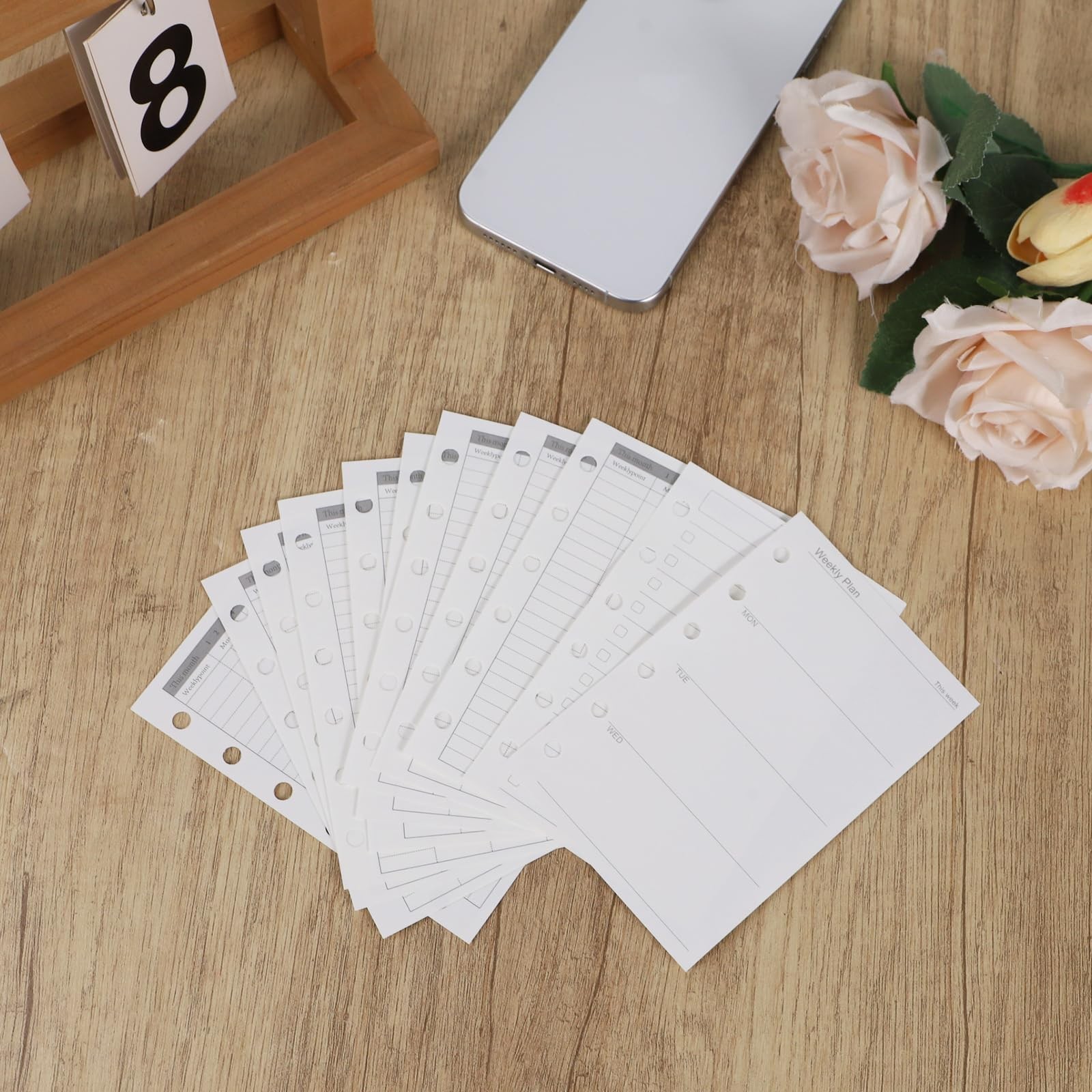 135 Sheets A7 Planner Refill, 100GSM Monthly A7, & Weekly & ToDo