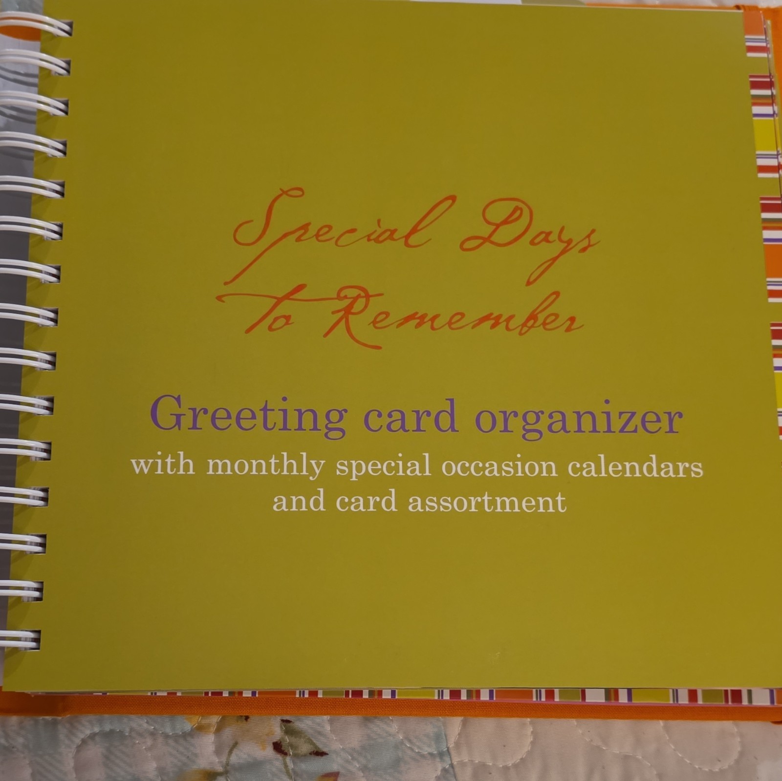 Special Days to Remember Greeting Card Organizer, Monthly Calendars, Paperboard