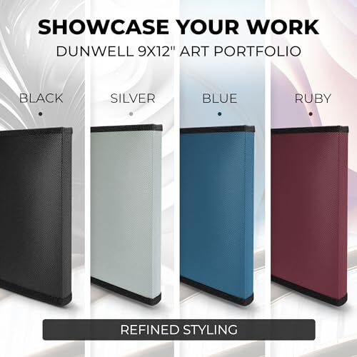 Dunwell Art Portfolio 9×12 Folder – (Black) with Assorted Sizes , Colors