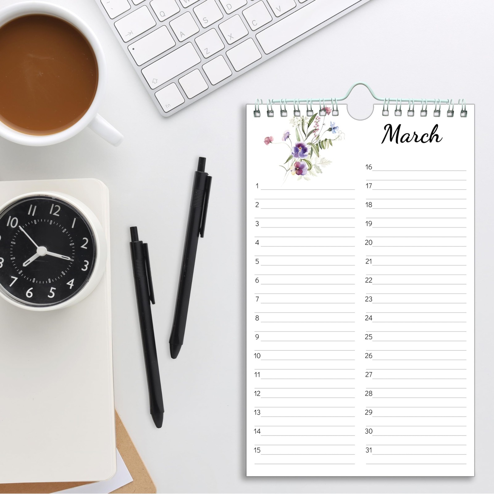 Perpetual Calendar – Undated 12-Month for Birthday, multicolored