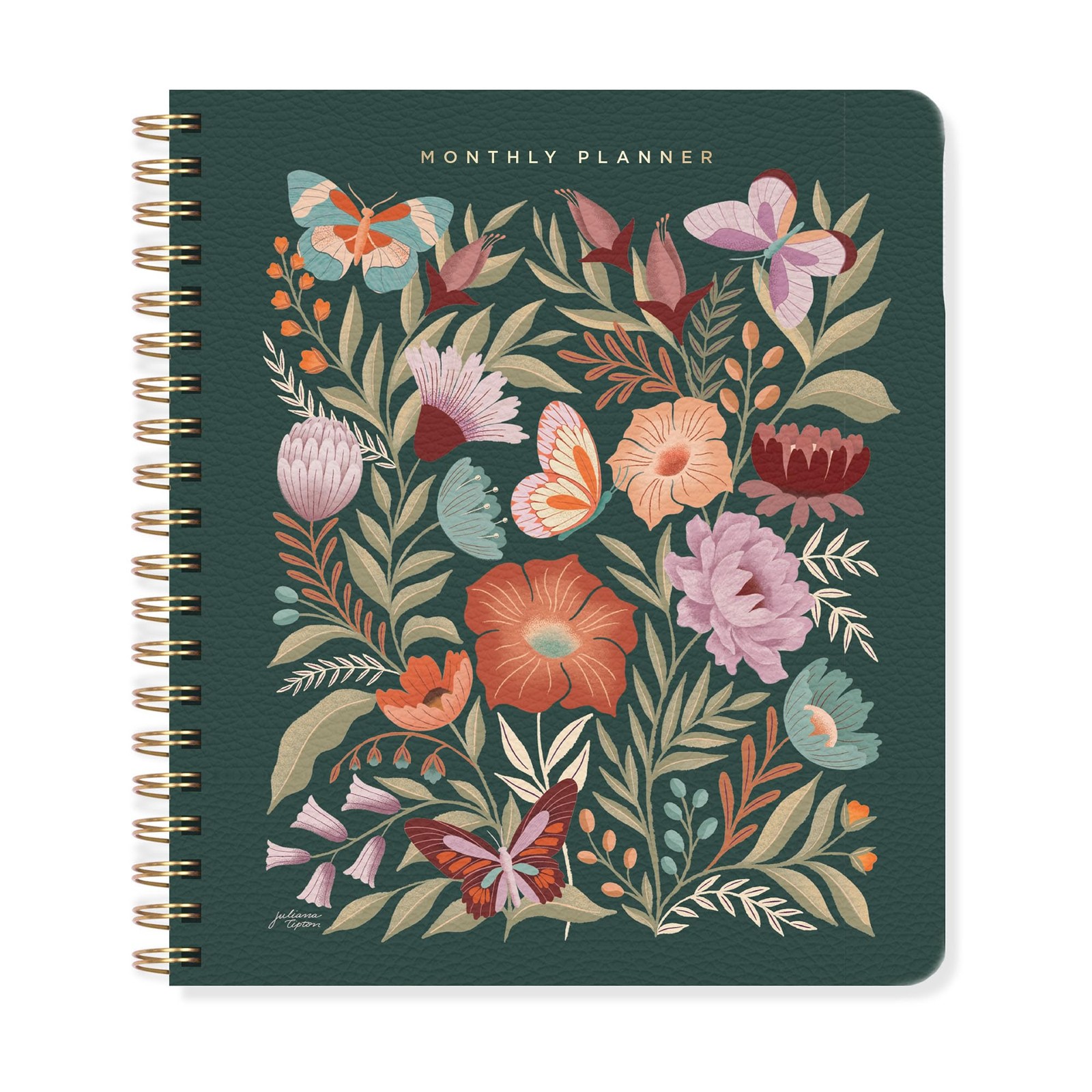 Fringe Studio Paper Cover Non-Dated Monthly Planner 8″ w x 9.5″ h, Flowers