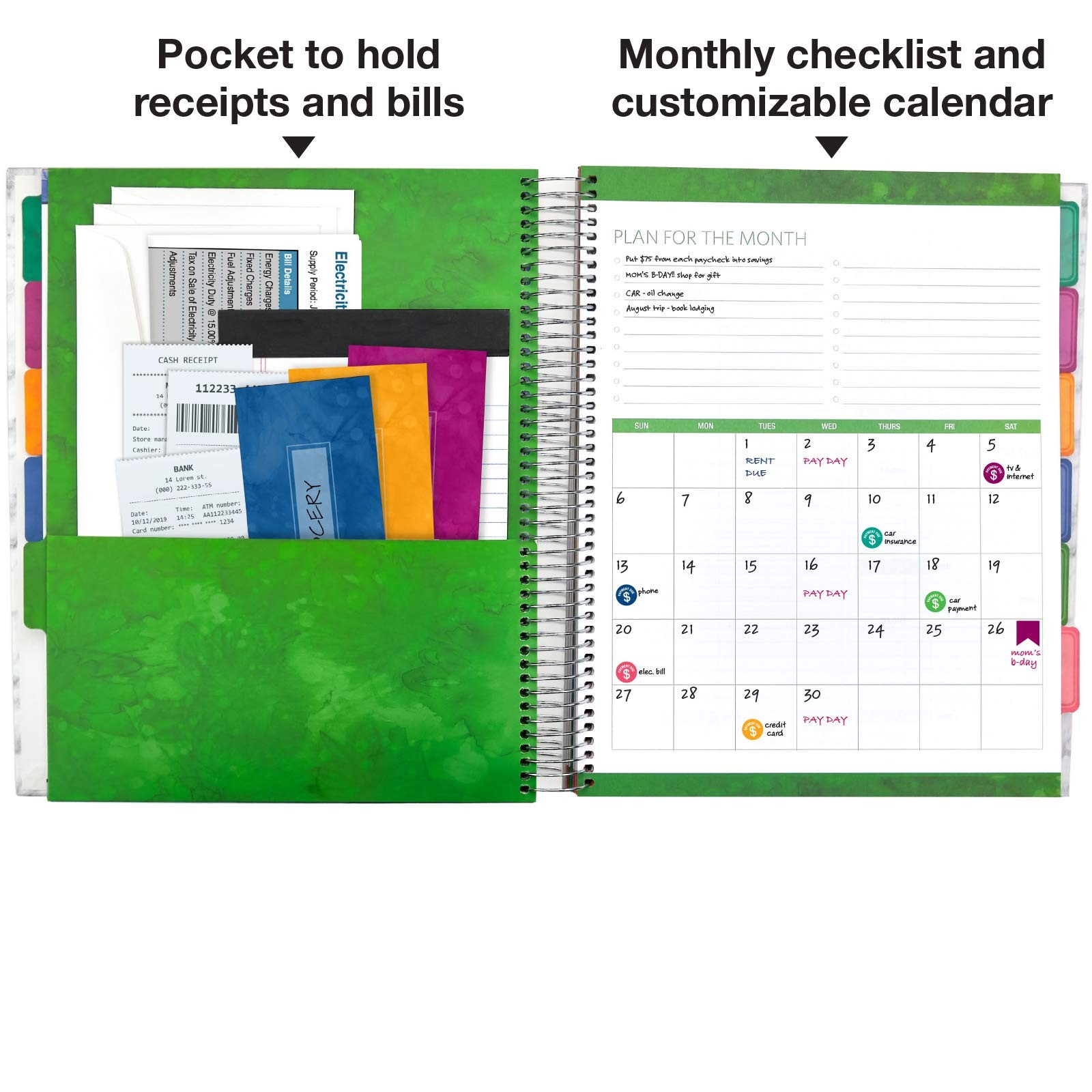 Global Printed Products Budget Bill Organizer 12 Envelopes And Pockets. Expense