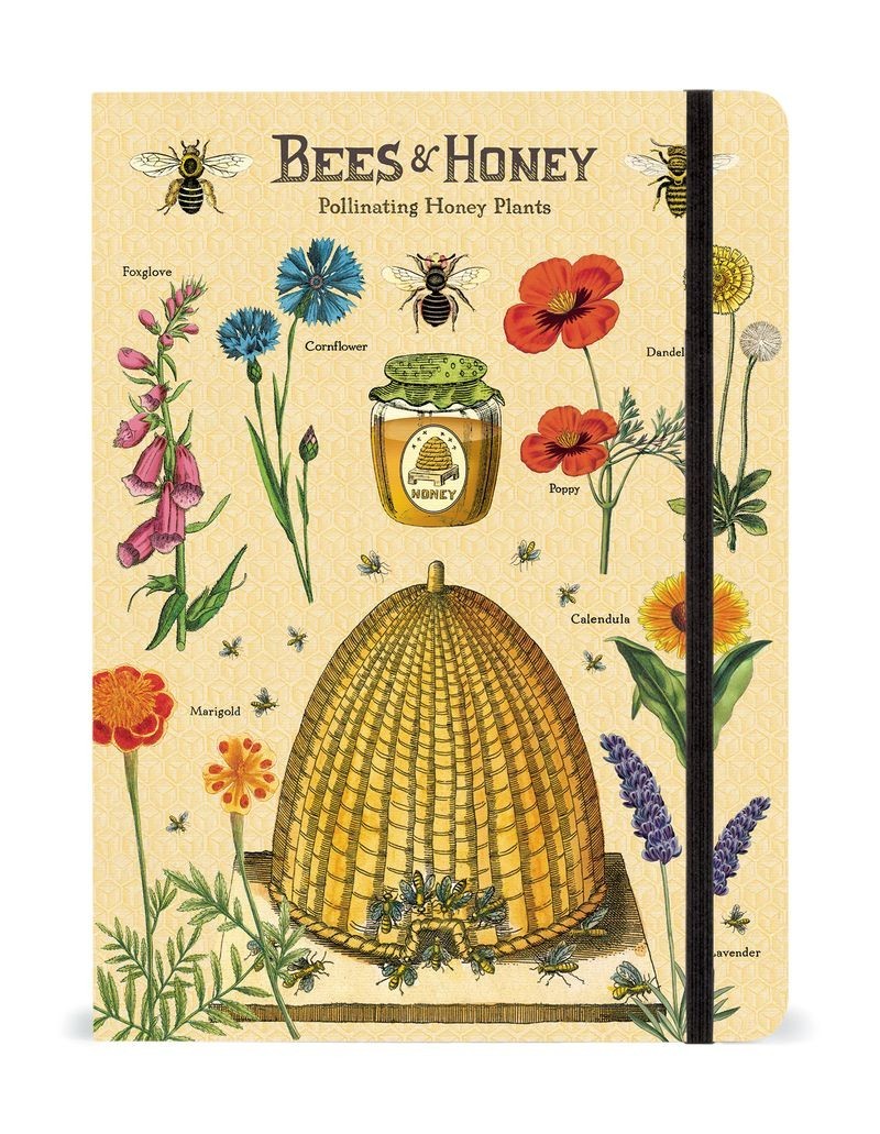 Cavallini & Co. Bees and Honey Large Notebook with elastic closure