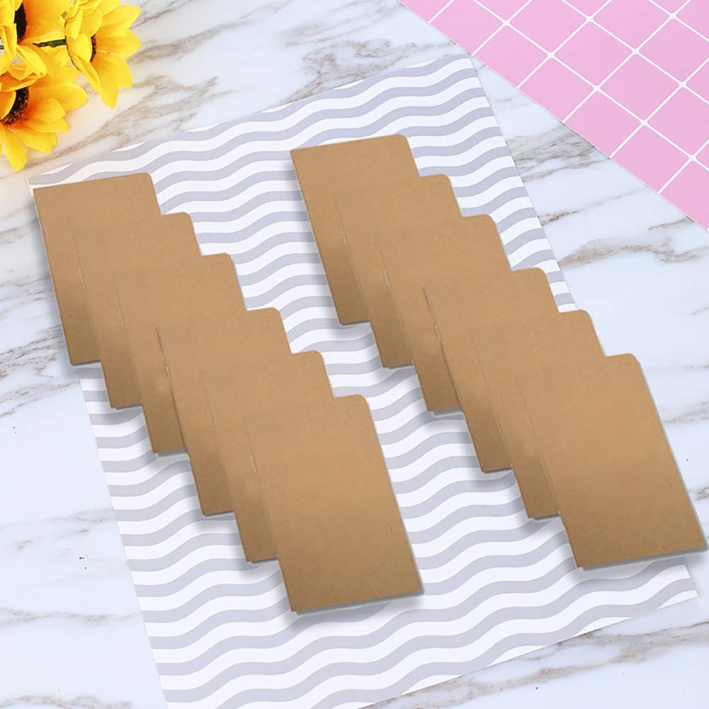 12 Pcs 5.5 Inch x 3.5 Inch Brown Cover Pocket Notebook 32 Sheets (64 Pages) B…