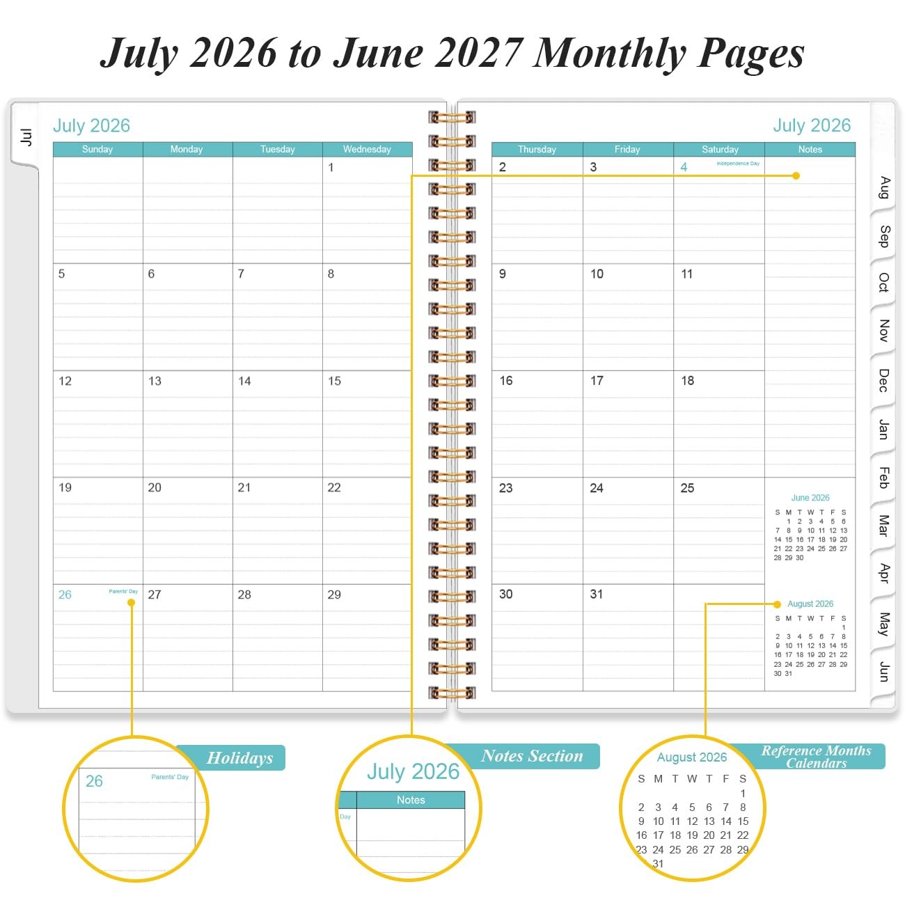 2026-2027 Appointment Book & Planner – Daily 6.4″ x 8.5″, Flower-B