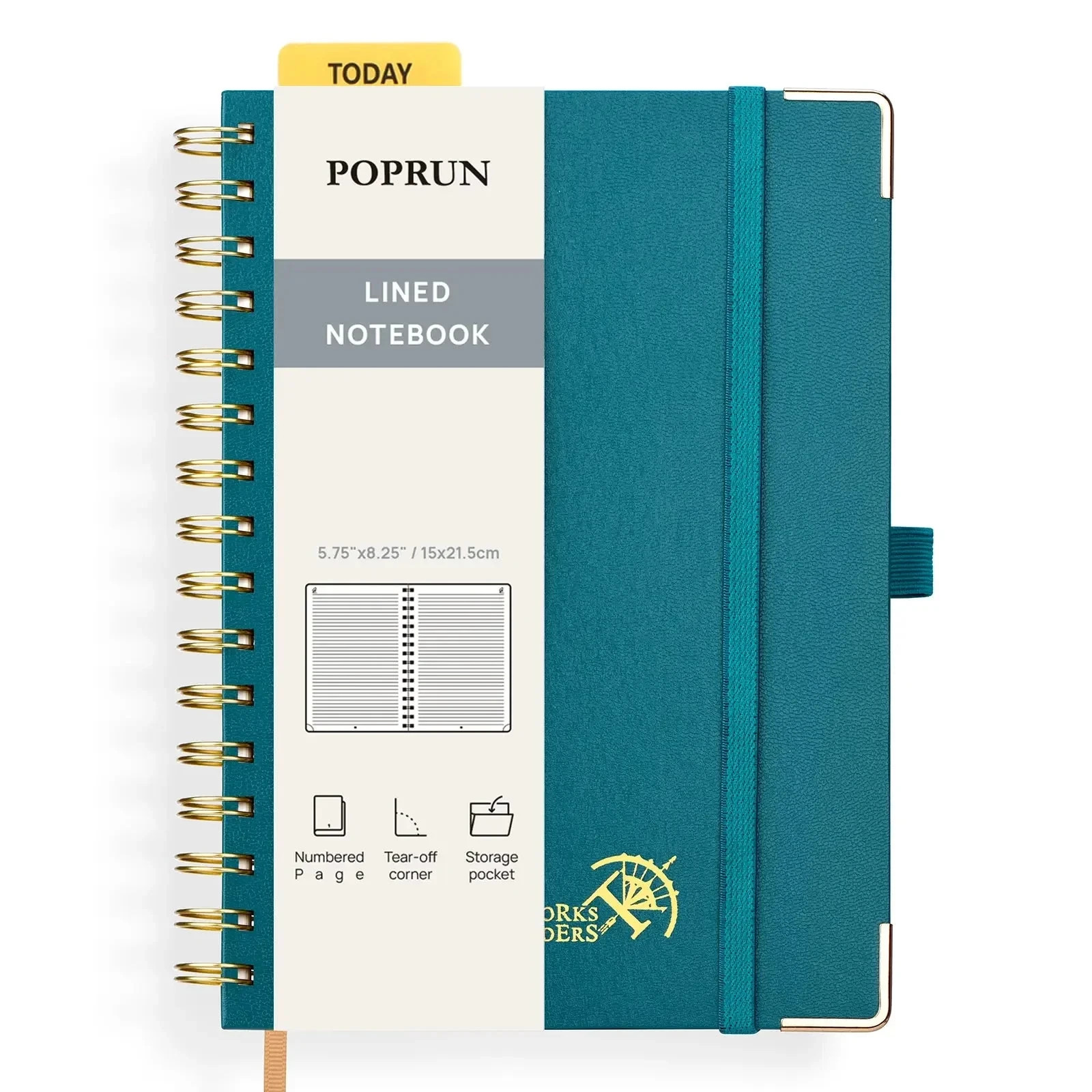 College Ruled Spiral Notebooks – Pacific Green, [A5-5.75” x 8.25”] –