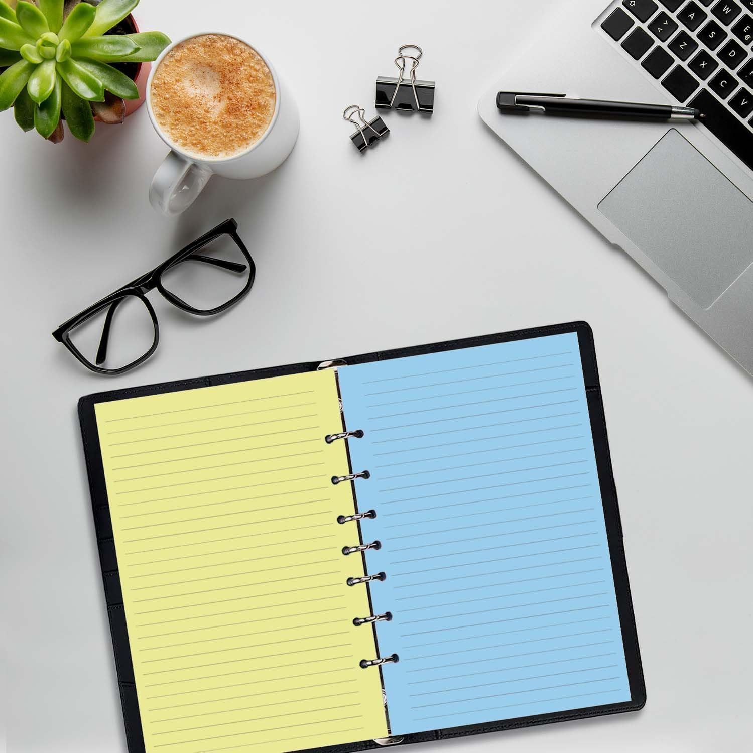 7-Hole Lined Refills Paper, A5 Filler Paper for Planner Inserts, A5 Loose Leaf P