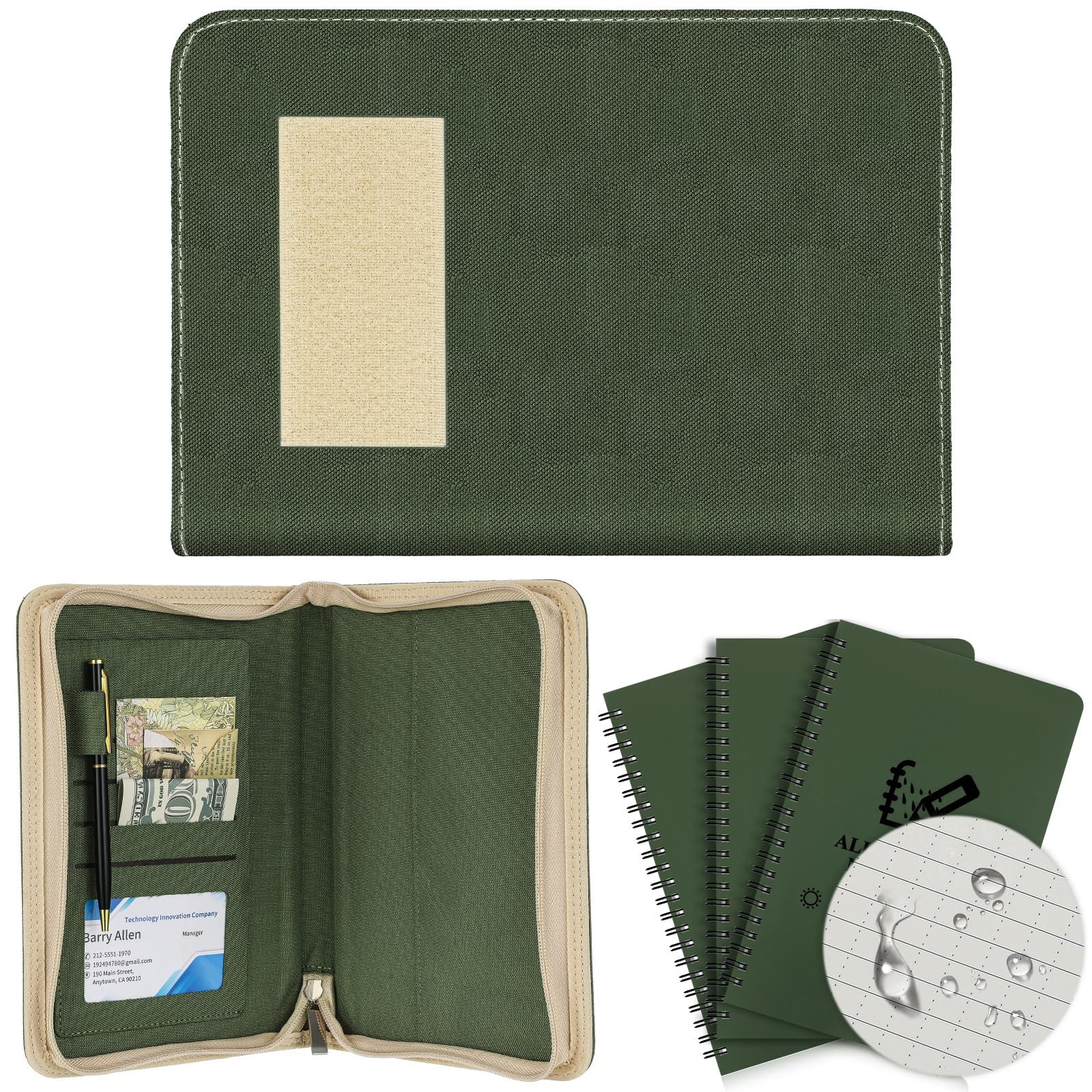 Resurhang 5 Pcs Waterproof Tactical Notebook with 96 Sheets 192 Pages Kit