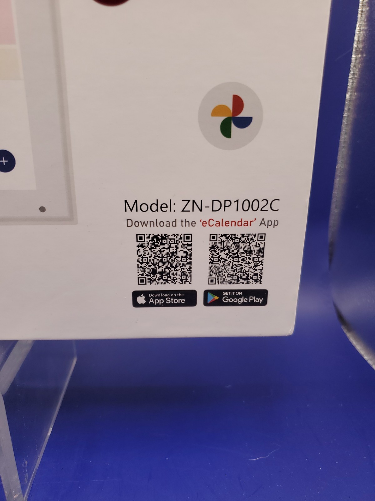 Digital Calendar 10.1″ Model ZN-DP1002C Color White Mountable Open Box New