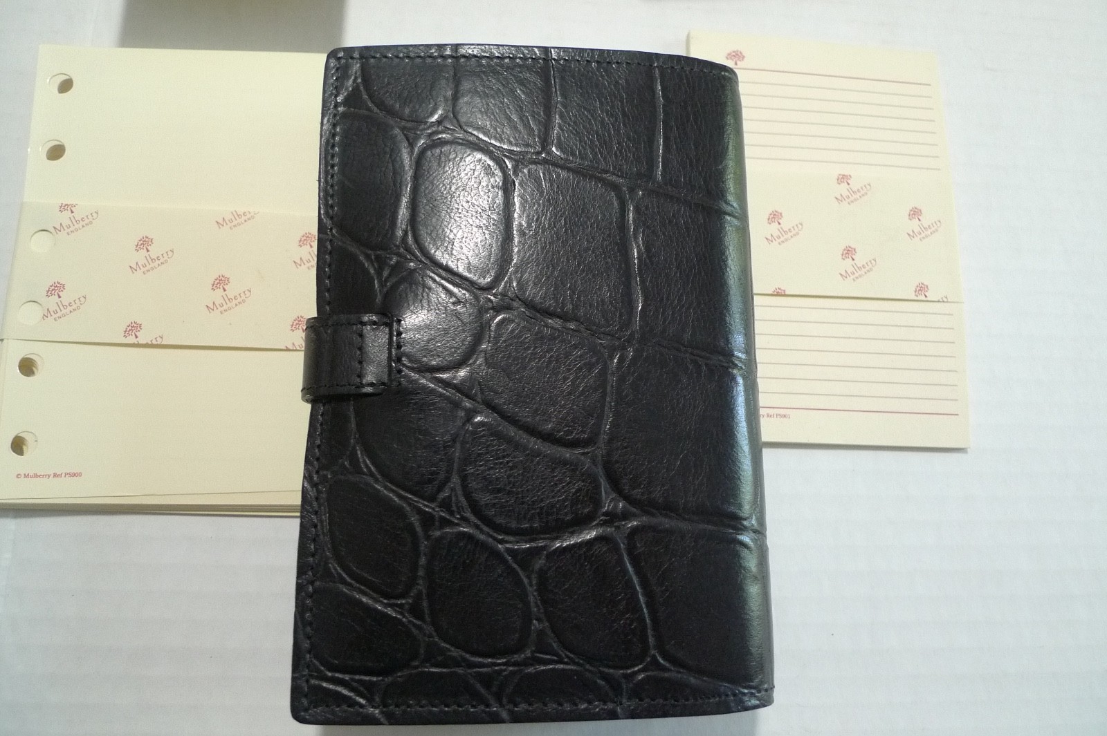 MULBERRY – POCKET BOOK AGENDA – MADE @ UK – BLACK CONGO LEATHER – NEW OLD STOCK