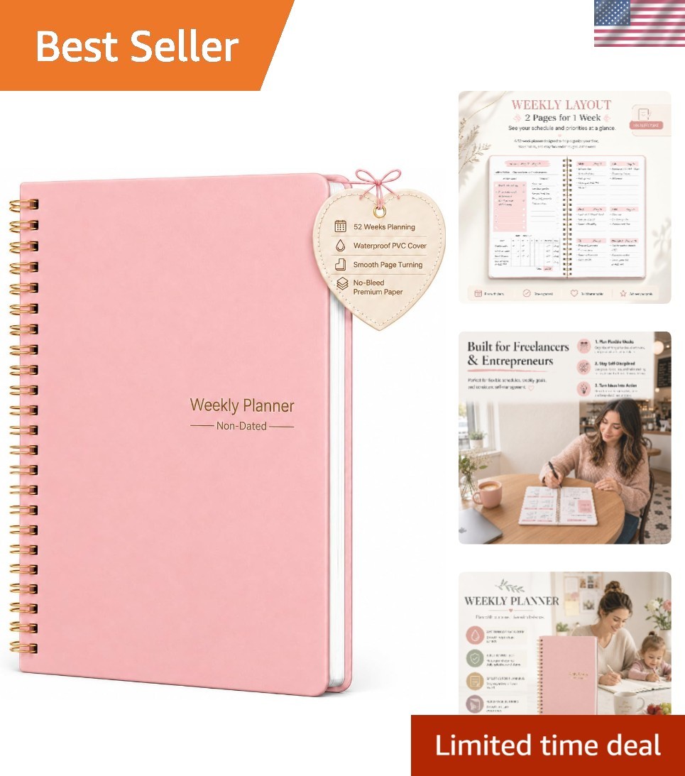 Chic A5 Weekly Planner & To-Do List Notebook with Habit Tracker – 5.7 x 8 inches