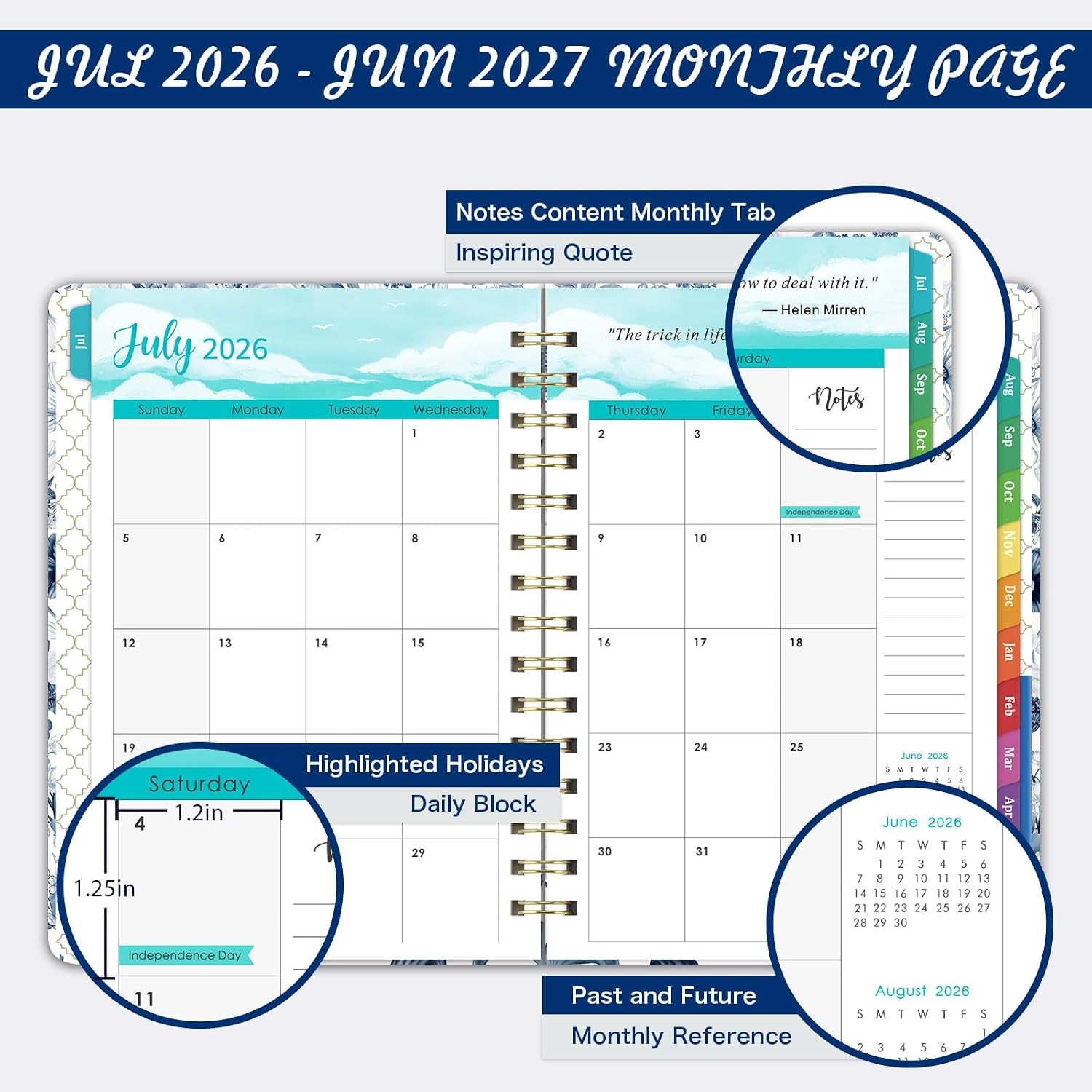 2026-2027 Planner – 6.4” x 8.5” Jul. 2026 – Jun. 2027, 2026-2027 Weekly & Monh