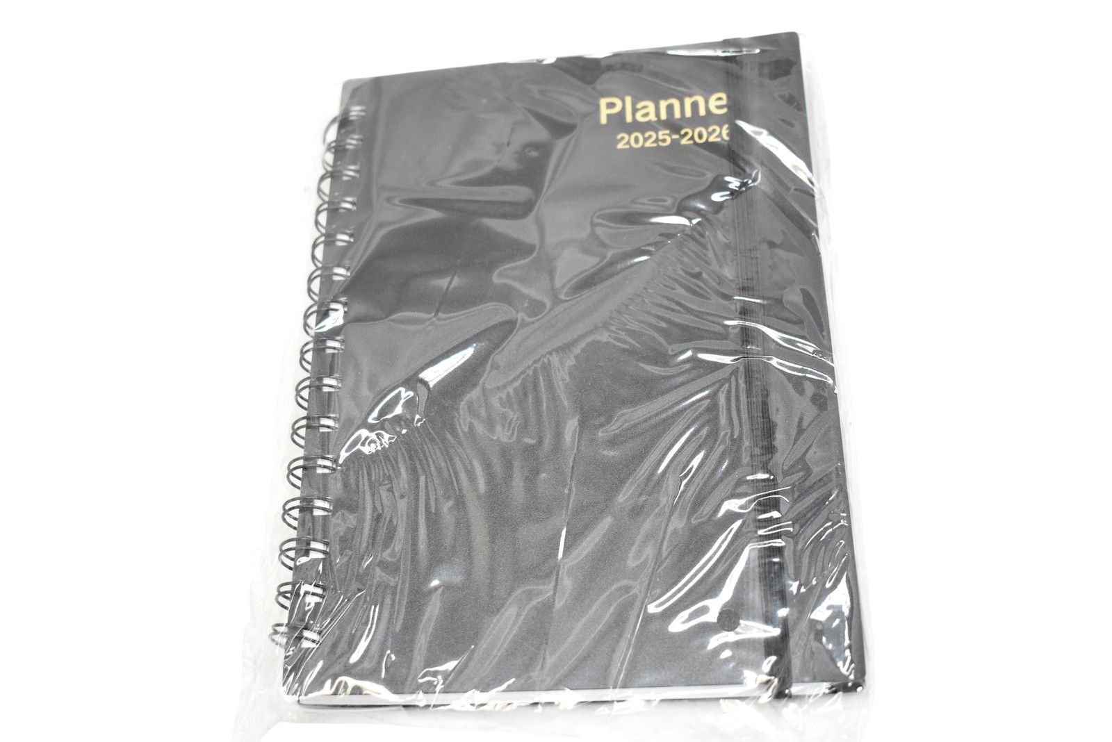 Daily Planner 2025-2026 A5 Black Wire-Bound Spiral Organizer Elastic Closure