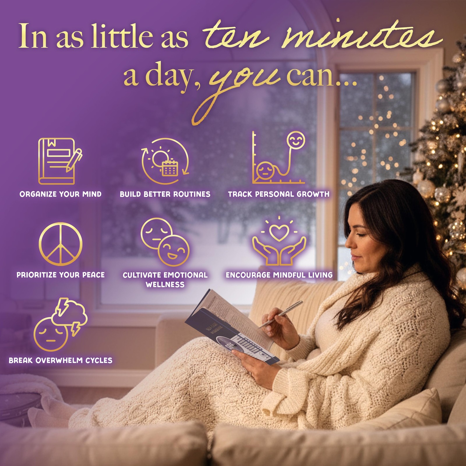 Planners with Purpose Self-Care Planner – Daily Wellness Journal Purple
