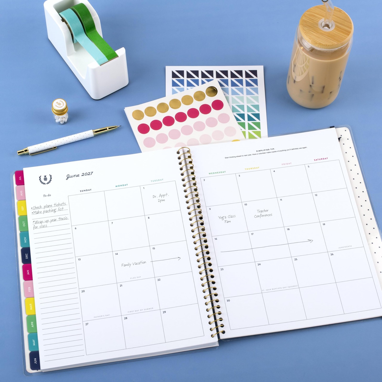 AT-A-GLANCE Teacher Planner 2026-2027 Weekly & Monthly Academic Floral