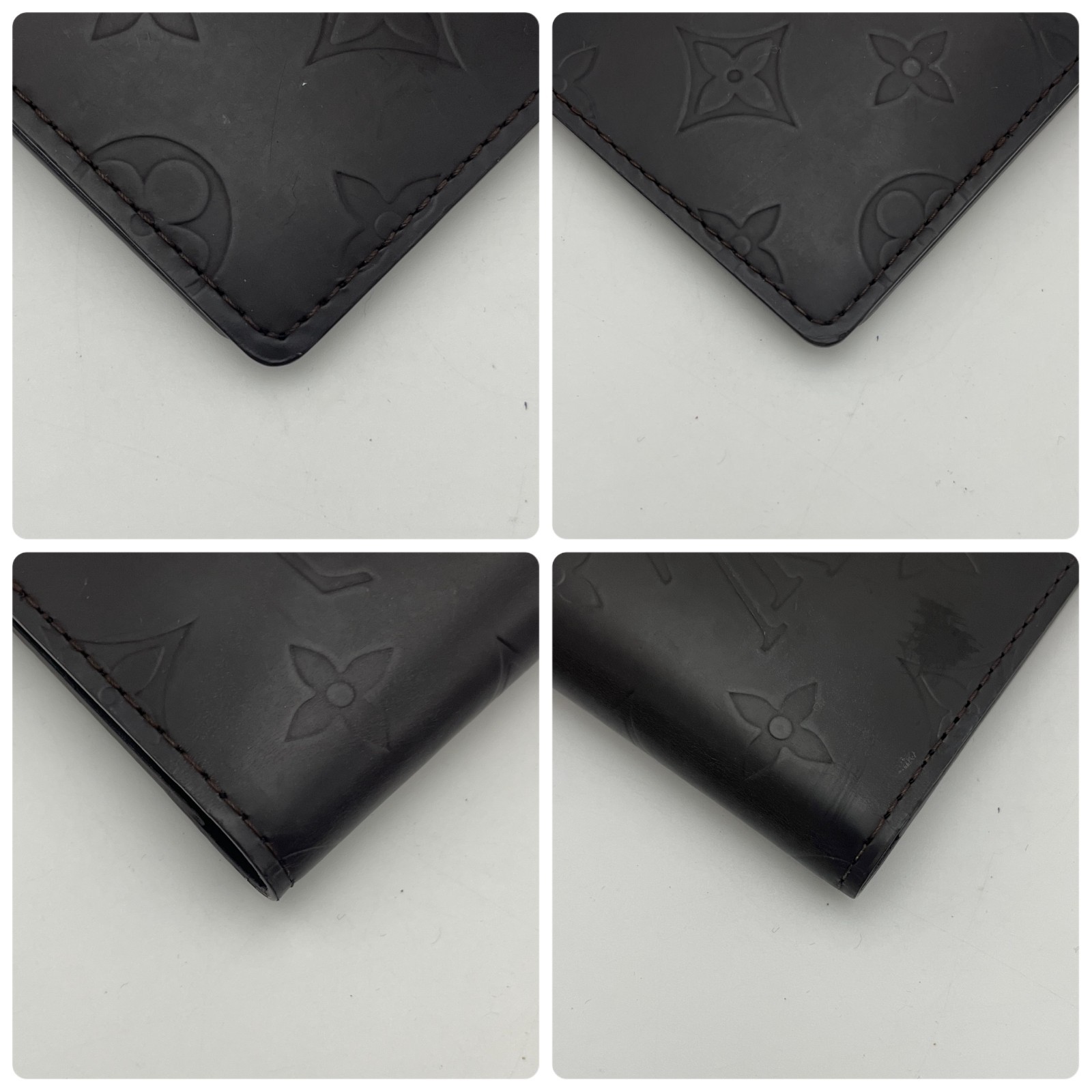Louis Vuitton Monogram Matt Agenda Poche R20952 Notebook Cover Auth C203