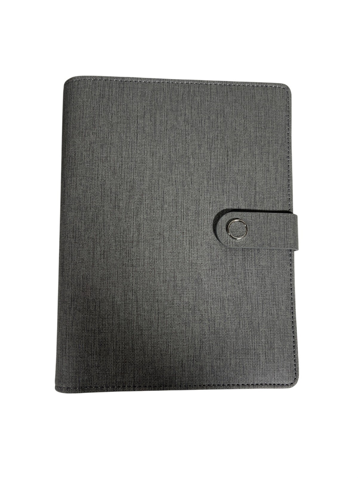 Cagie A5 Grey Linen 6-Ring Binder Planner With Snap Closure