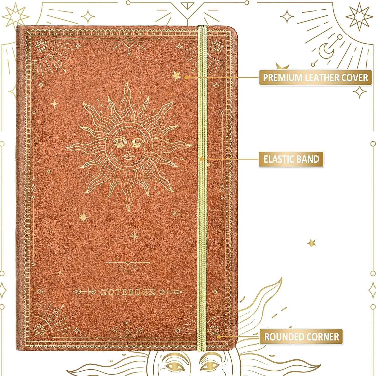 Elegant Faux Leather Notebook – 144 Page Hardcover Journal, 5.8”x 8.4”