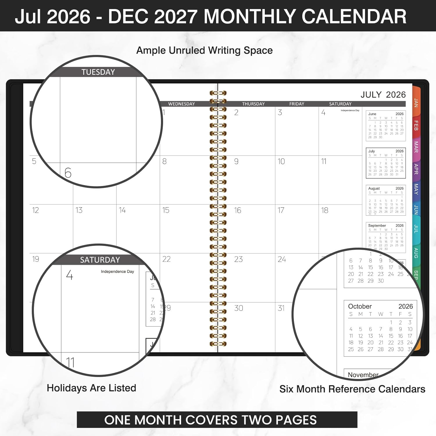 Monthly Planner 2026-2027 – Planner 2026-2027, Jul. 2026 – Dec.2027, 18 Monthly
