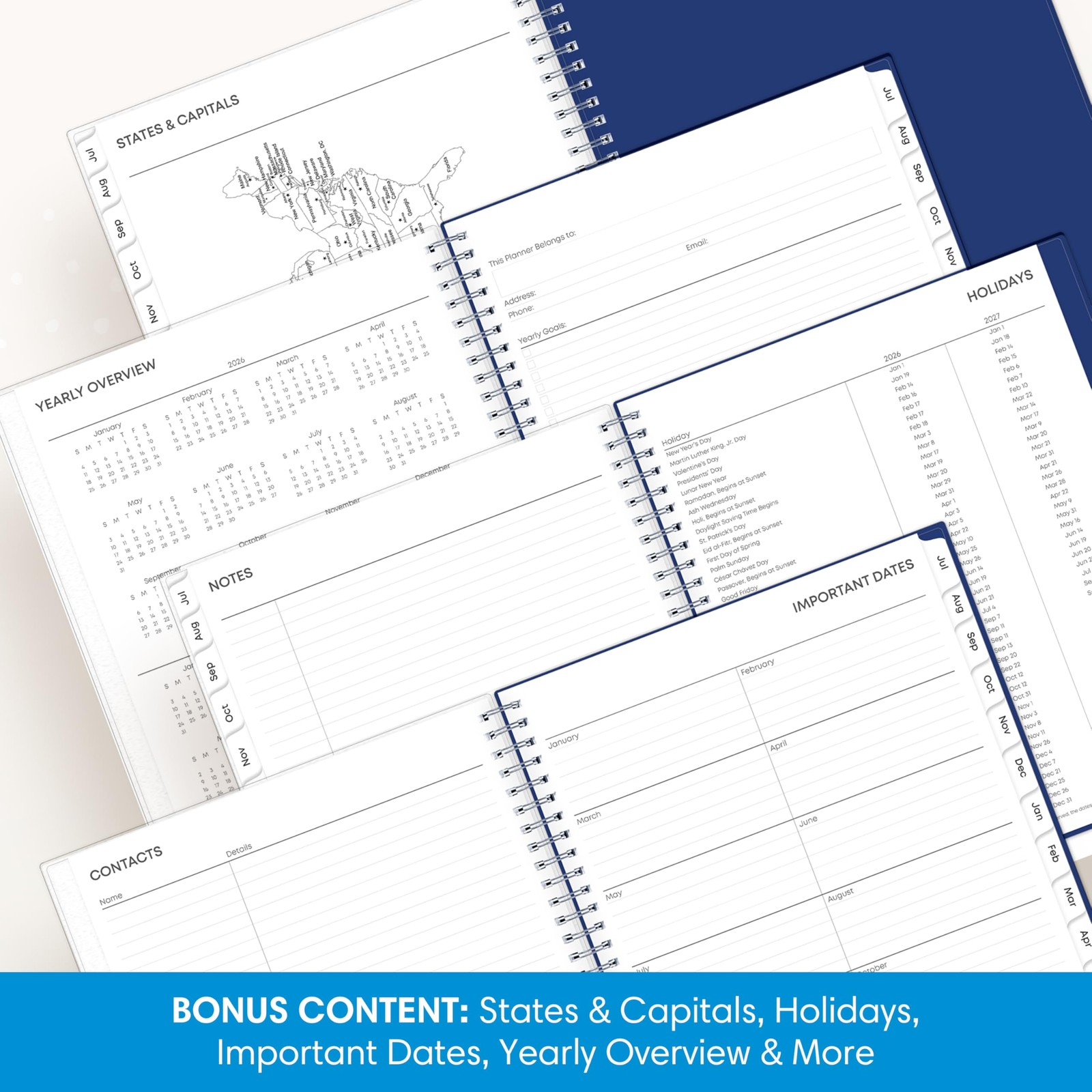 Blue Sky 2026-2027 Monthly Academic Year Planner Calendar, July 2026 – June 2…