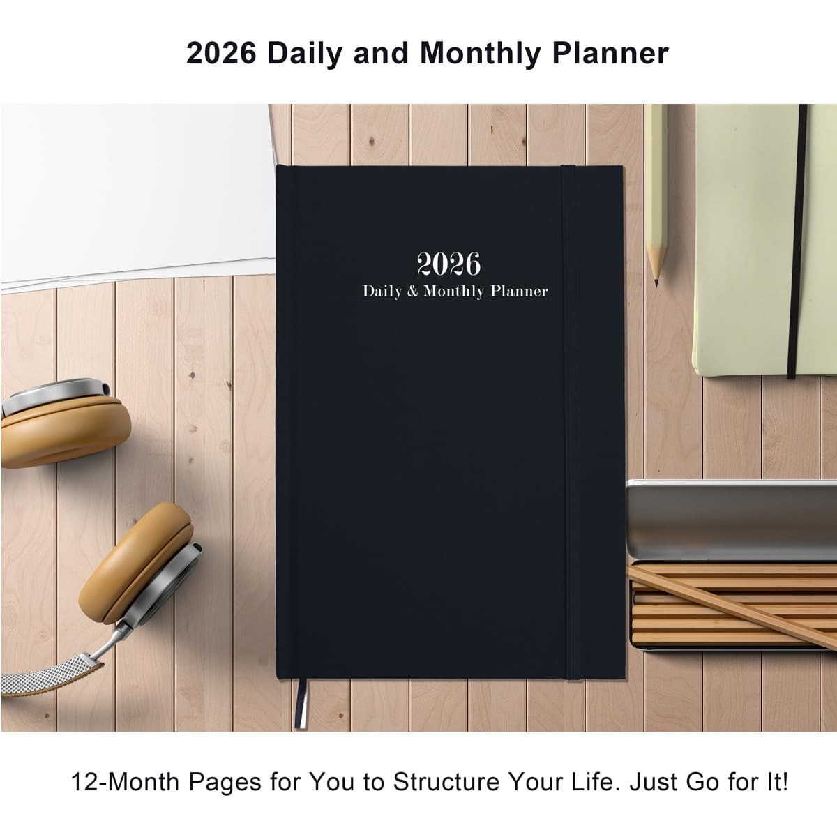 2026 Daily & Monthly Planner – 2026 One 5.8” x 8.3”, Black