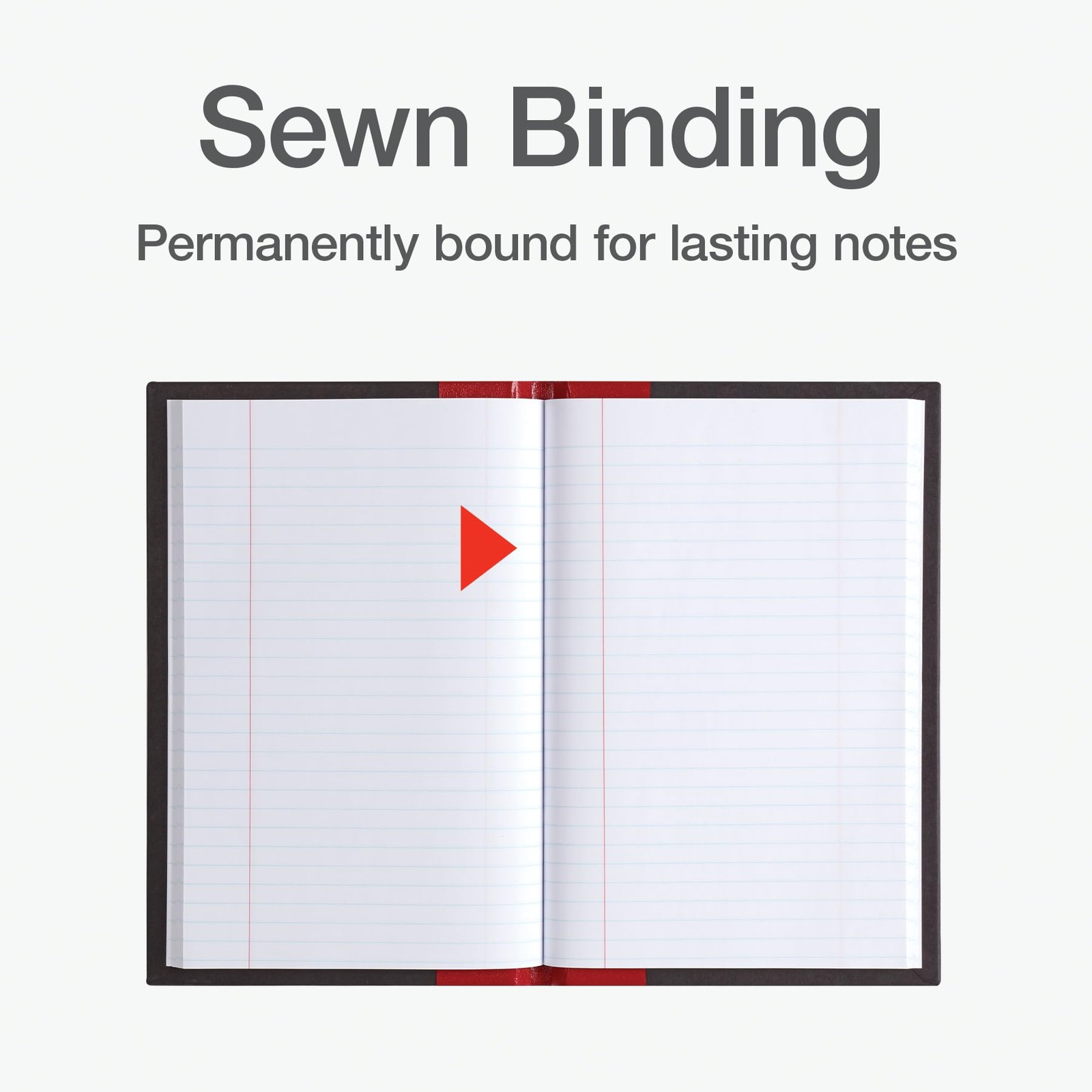 Record Account Book 5.25×7.875in 144 Pages Black Red Office Ledger Book