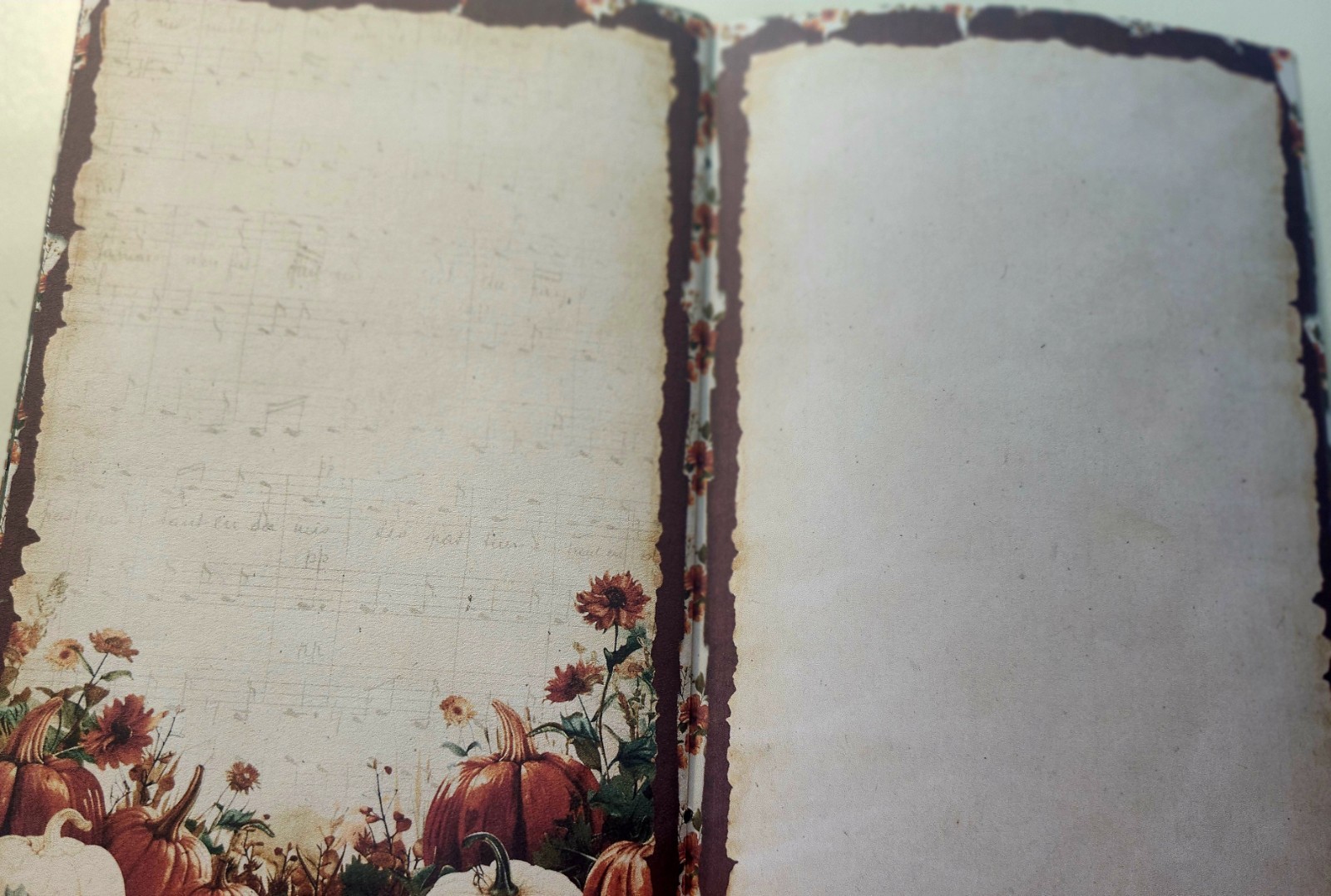 Junk Journal Booklet “FARMHOUSE FALL” Handmade Lg 8.5″x5.5″ 40pgs Autumn