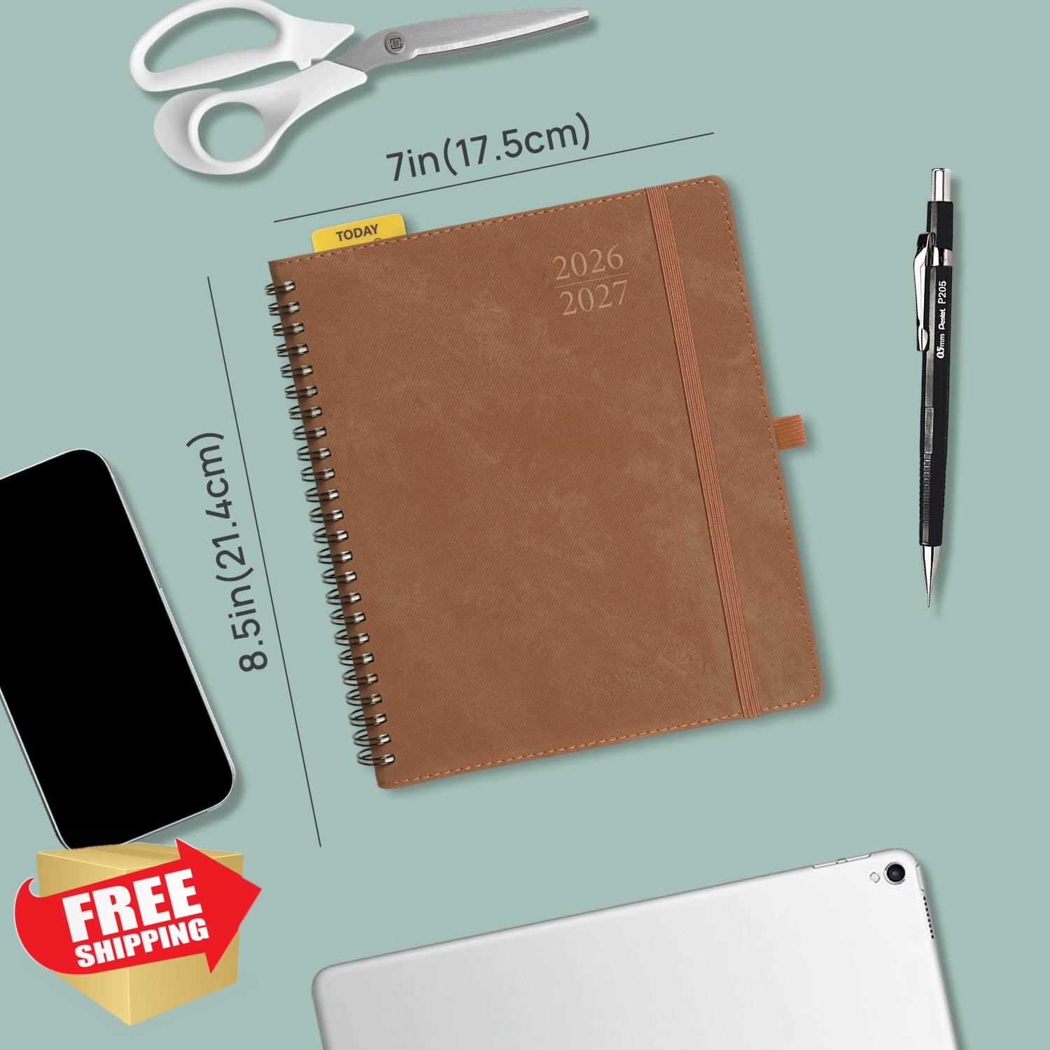 POPRUN Pink 7×8.5 Planner Jul26-Jun27