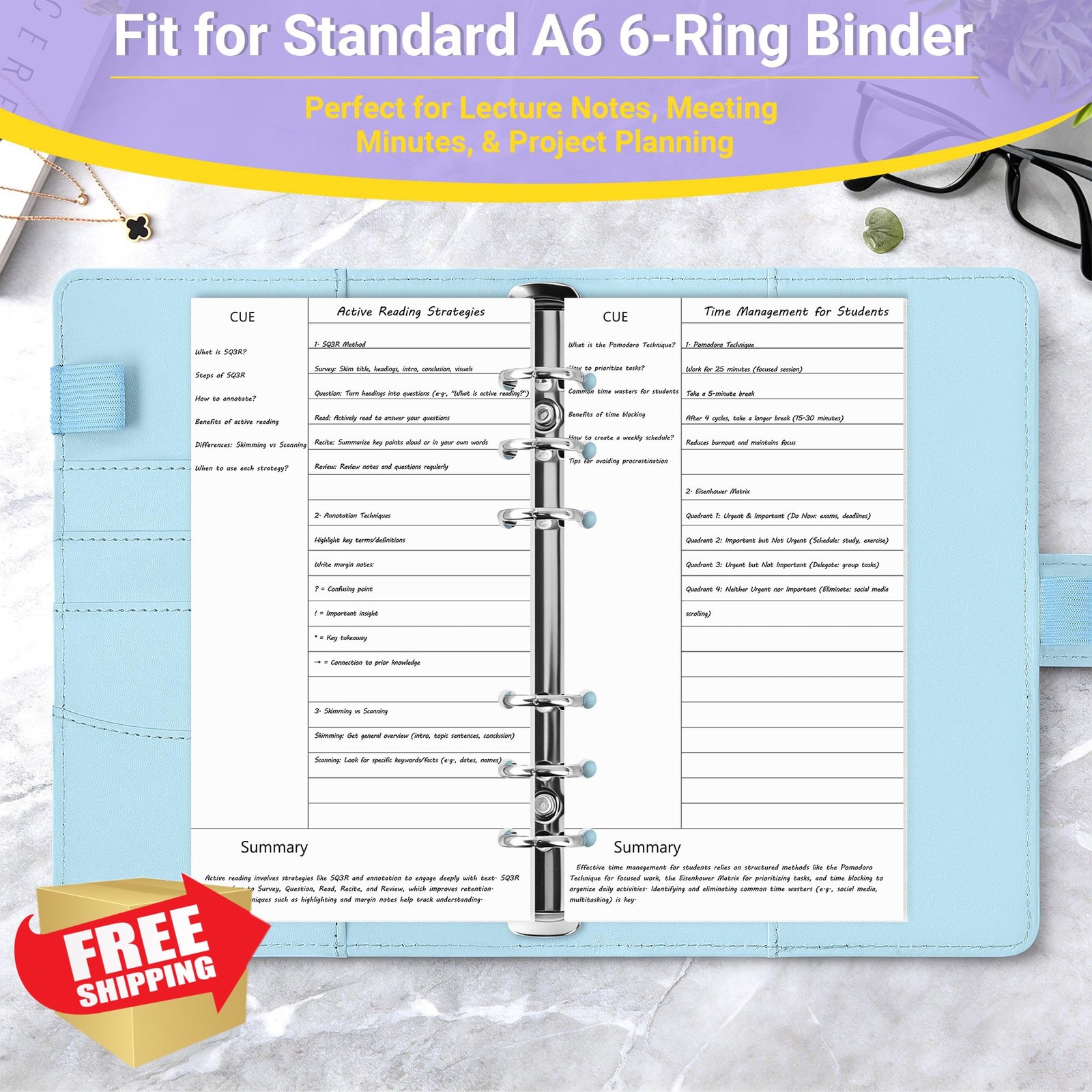 Antner Cornell Notes Refill Paper 135 Sheets