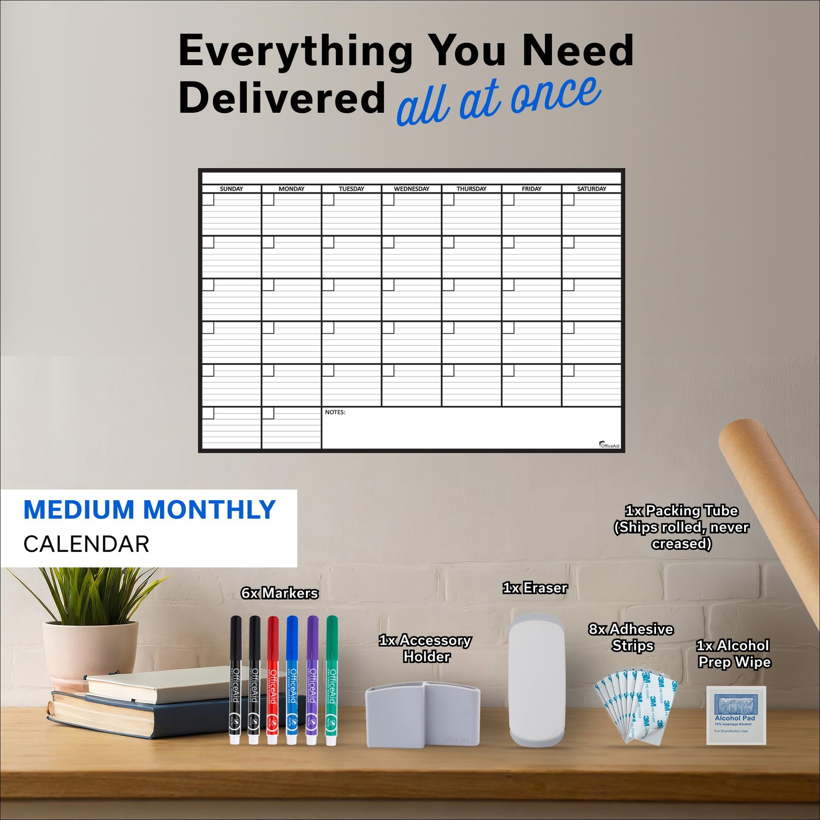 Medium (24 x 36 inch), White with black lines on front, back is solid white.