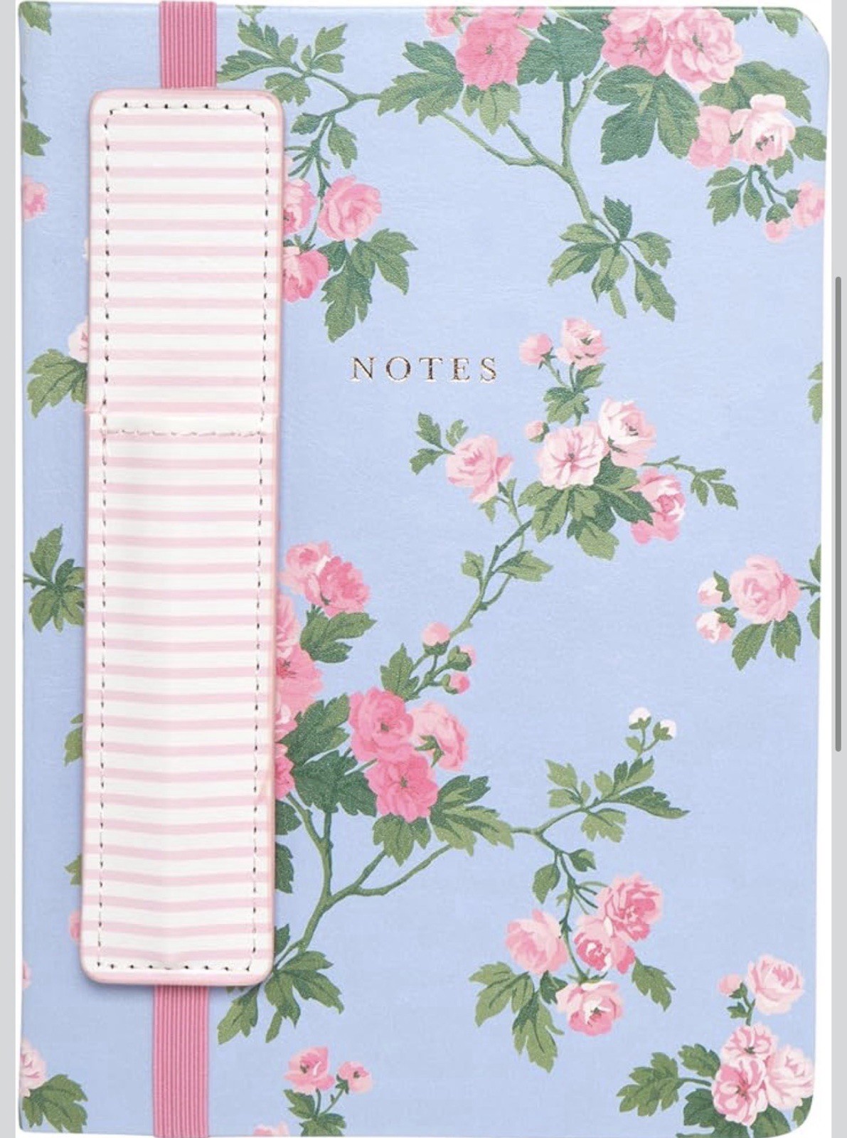 NEW Eccolo Laura Ashley Blue Rose With Pen Writing Notebook Journal 256 Pages