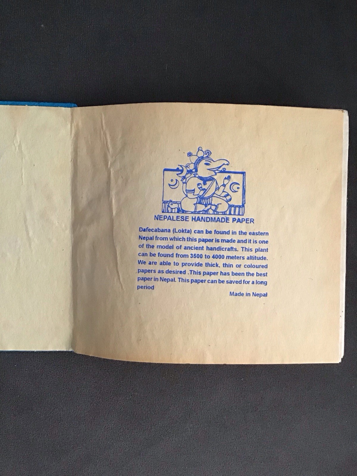 Nepalese Nepal Hand Made Paper Book Journal NEW