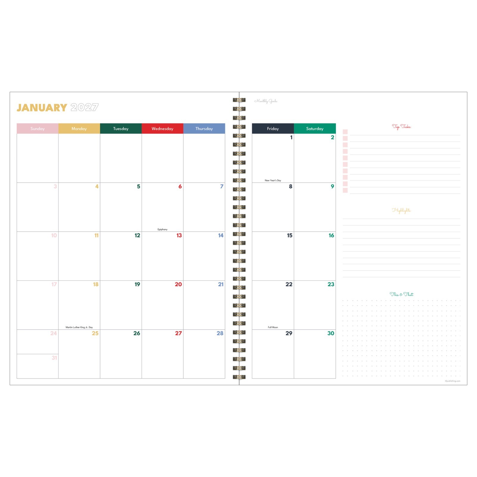 July 2026 – June 2027 Very Berry Large Weekly Monthly Planner