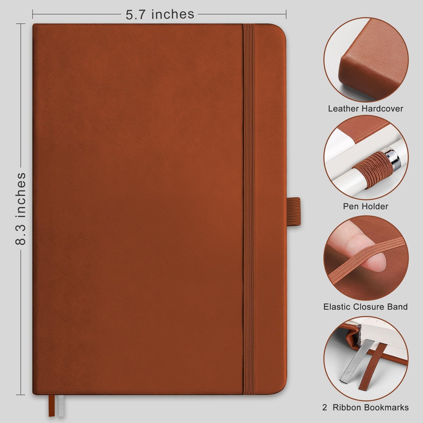 Lined Journal Notebook, 2Pack, 192 Numbered Pages per Pack, A5 Medium Size 5….