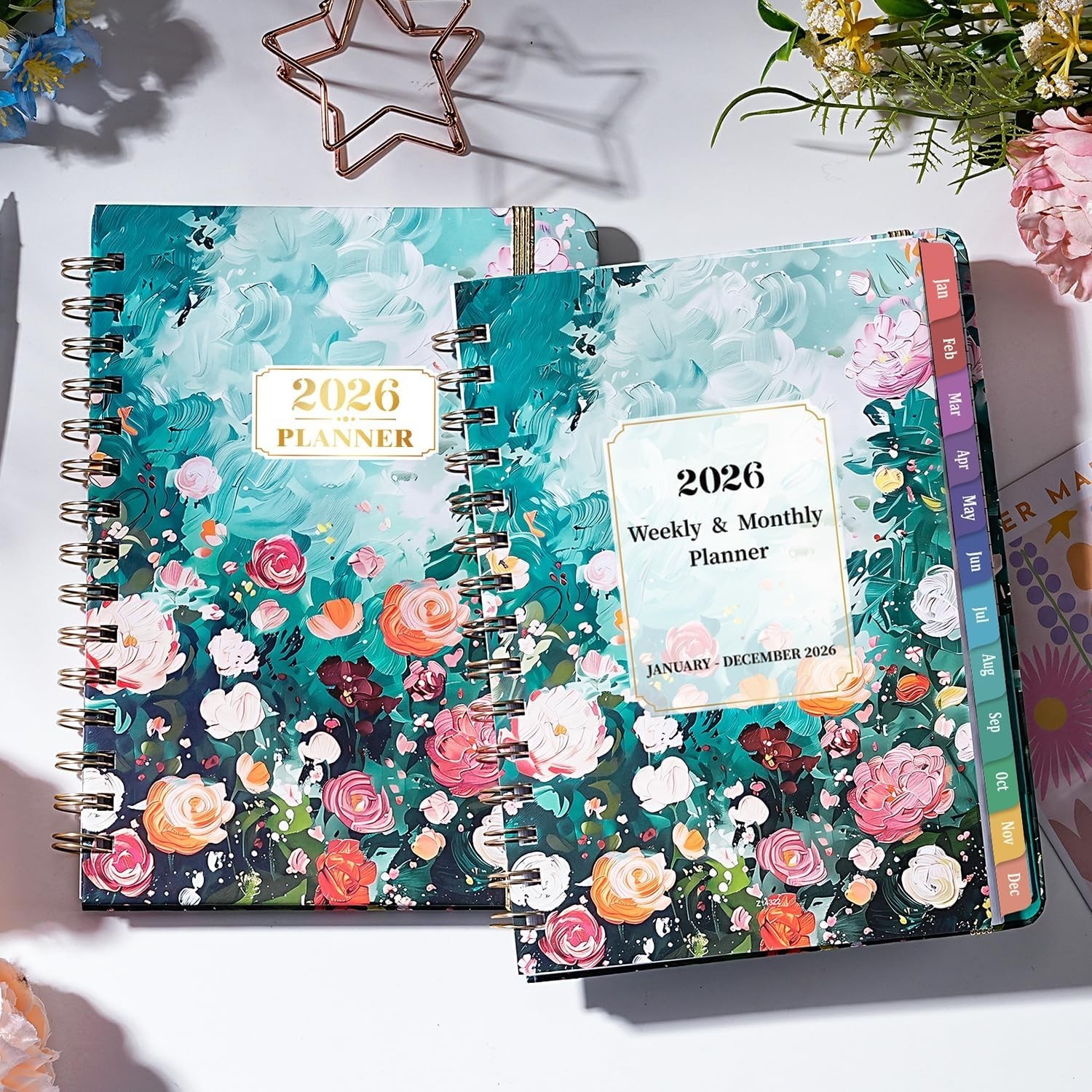 2026 Floral Planner: Twin-Wire Binding for Effortless Organization & Inspiration