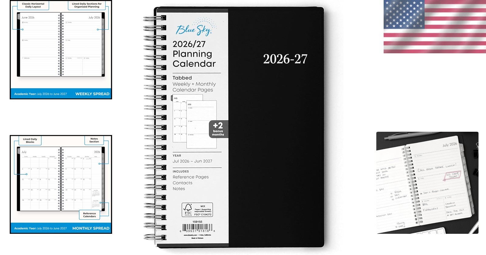 2026-2027 Academic Planner: 5″ x 8″, Durable Wirebound with Flexible Cover