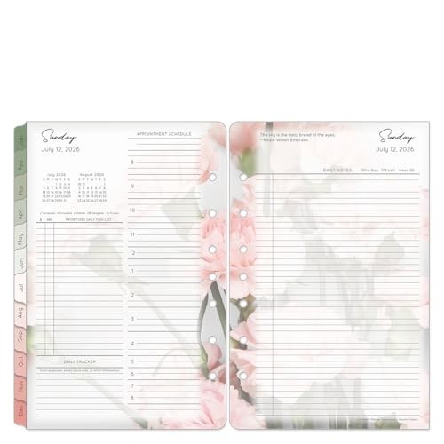 Ring-Bound Planner Refill – Two Pages Per Day, Classic Size, Jul 2026 – Jun 2027