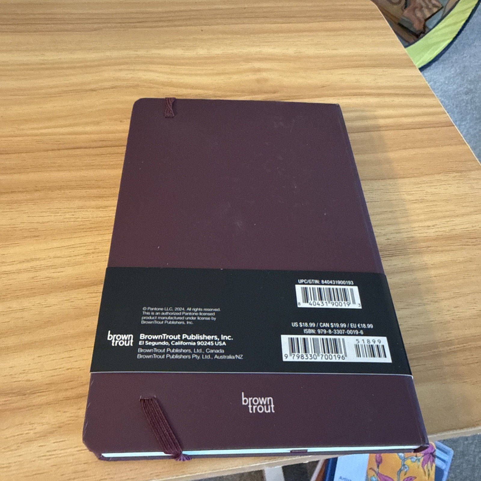 Pantone Lined Journal Mauve Maroon 5.5×8.5″ Non-Dated NEW BrownTrout Publishers