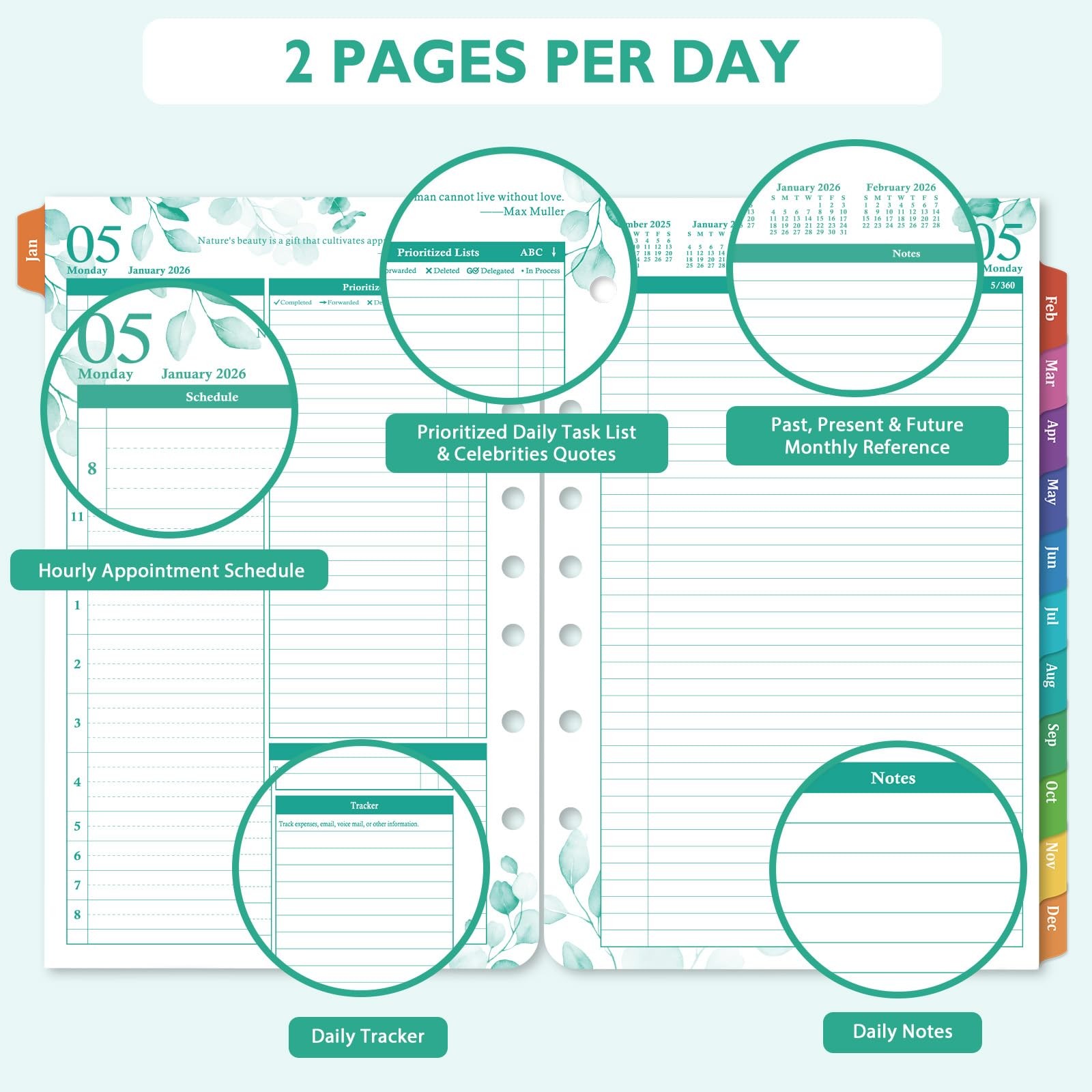 Planner Refills – 2026 Planner Refills, January 2026 – December 2026, 2 Page