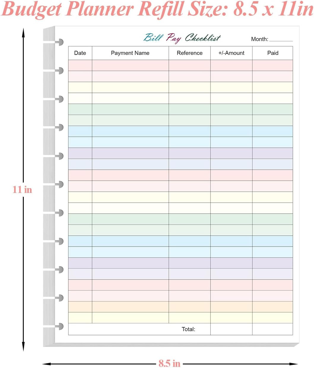 (2-Pack) A4 TUL Bill Payment Checklist Refills – 100 Sheets/200 Pages Letter Siz