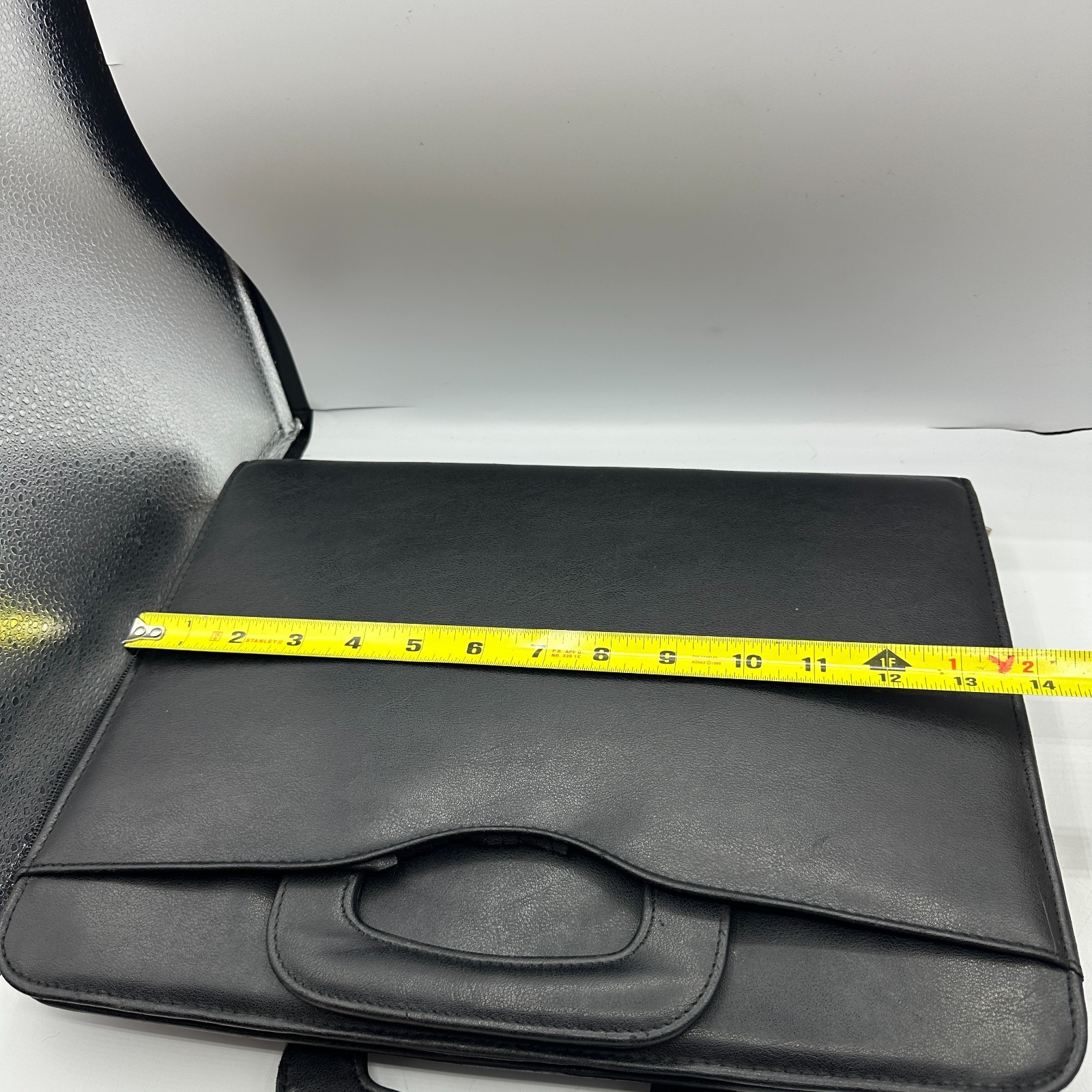 Day Timer Black Leather Zip 3 Ring Binder 11 x 14 in Briefcase Portfolio Handles