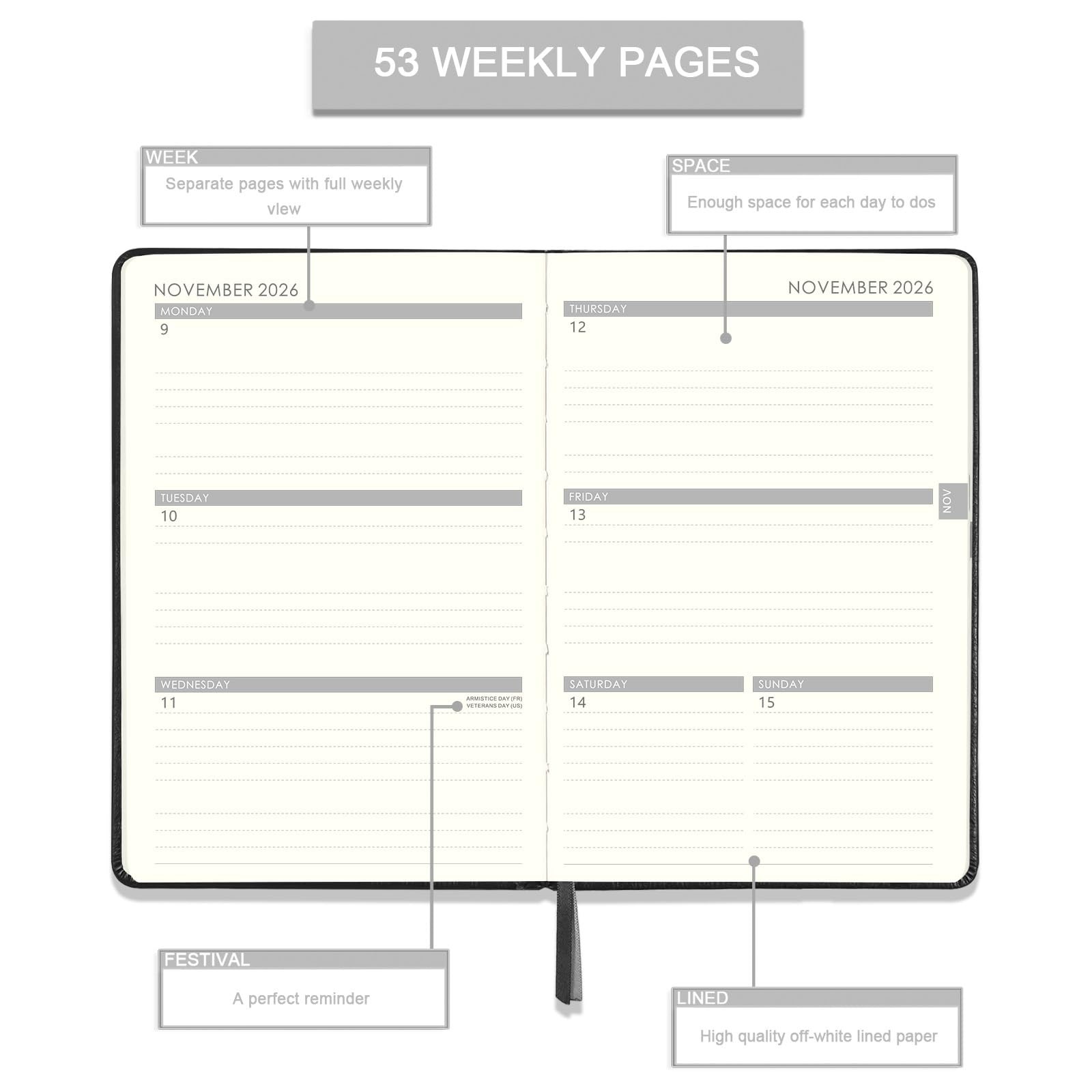 Planner 2026-2027 – Planner, JULY 2026 – JUNE 5.75″ X 8.25″, blue
