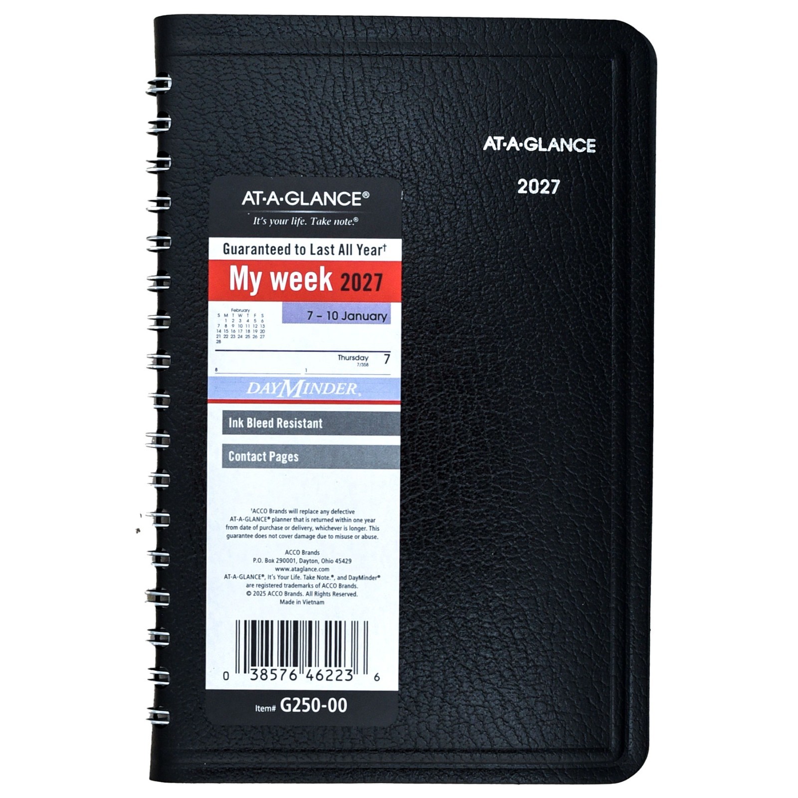 2026 At-A-Glance DayMinder G250-00 Weekly Appointment Book, 3-1/2 x 6″