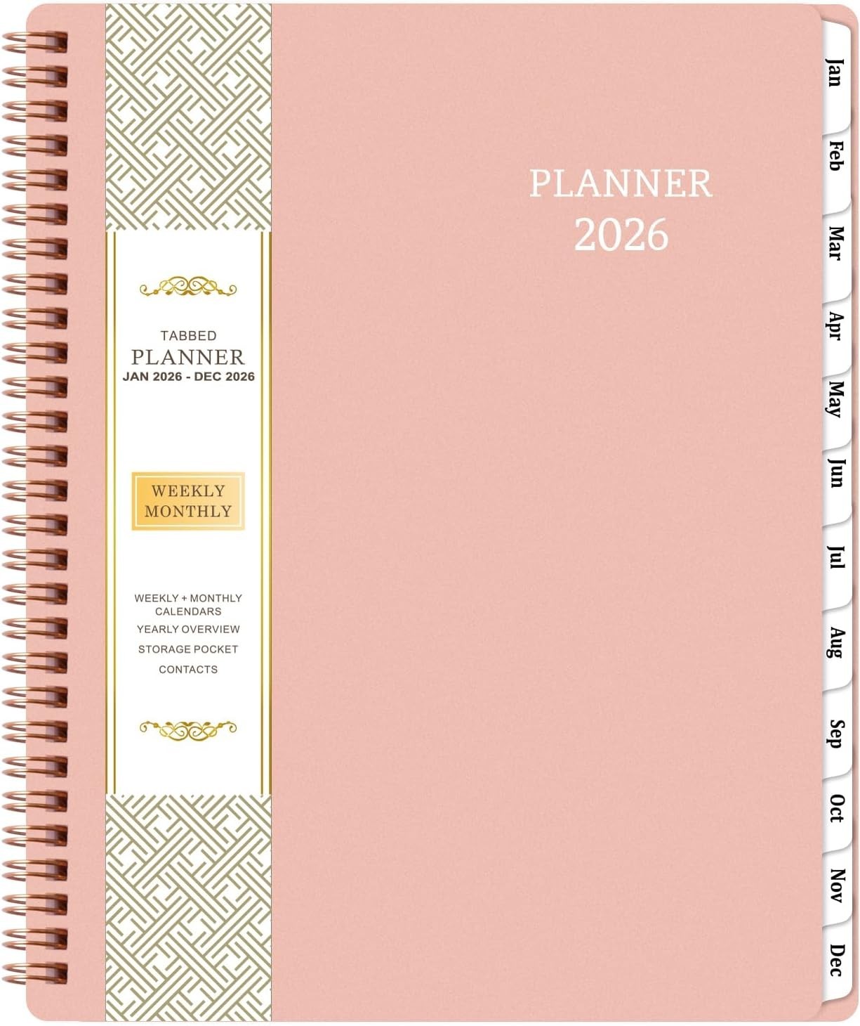 Stylish 2026 Planner with Twin-Wire Binding & Waterproof PP Cover, 8″ x 10″