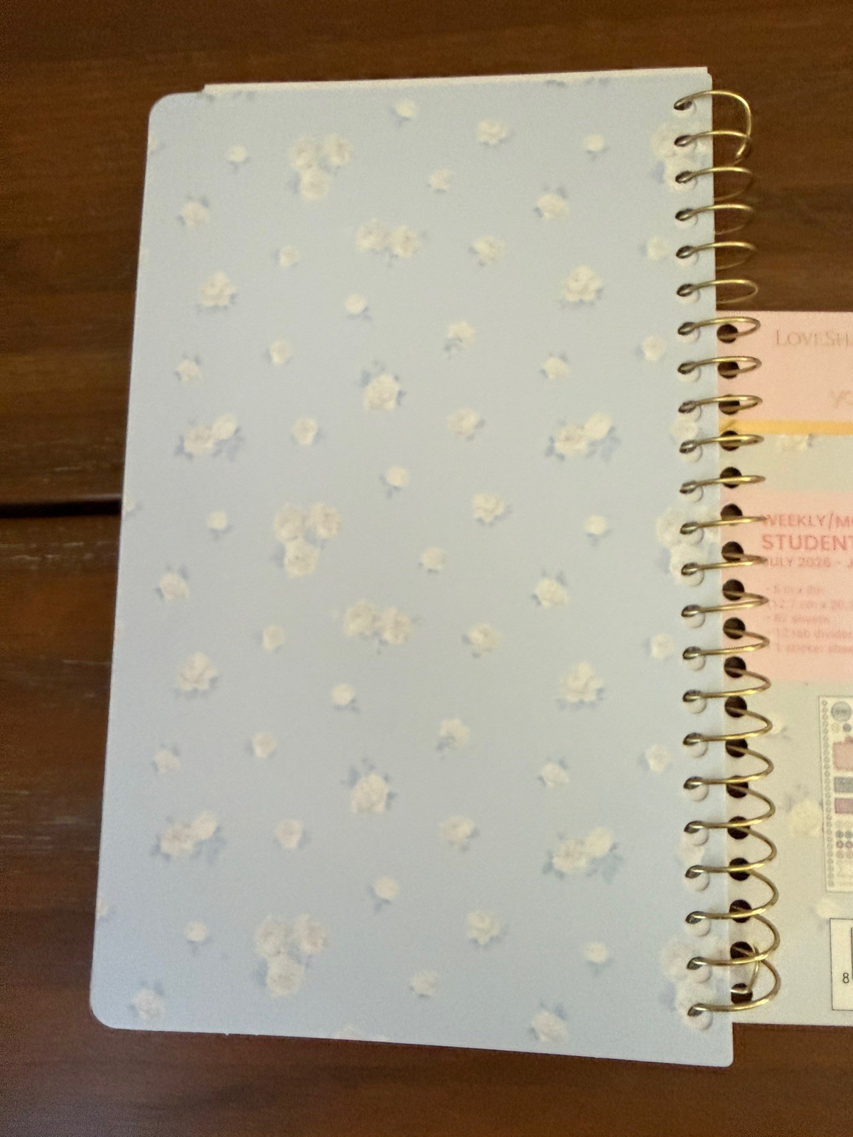 Yoobi Blue LoveShackFancy Weekly/Monthly Student Planner 2026-27 5×8 & Bow Pen