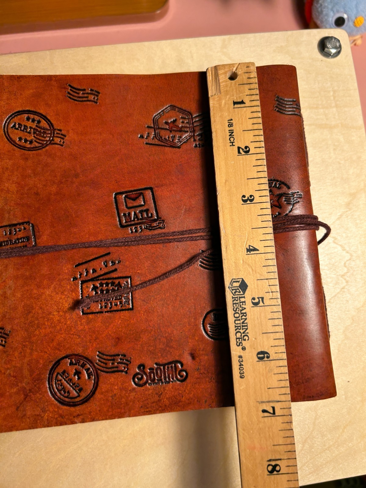 Wanderlust Handmade Leather Journal 7×7 Embossed Map Travel Notebook Khadi Paper